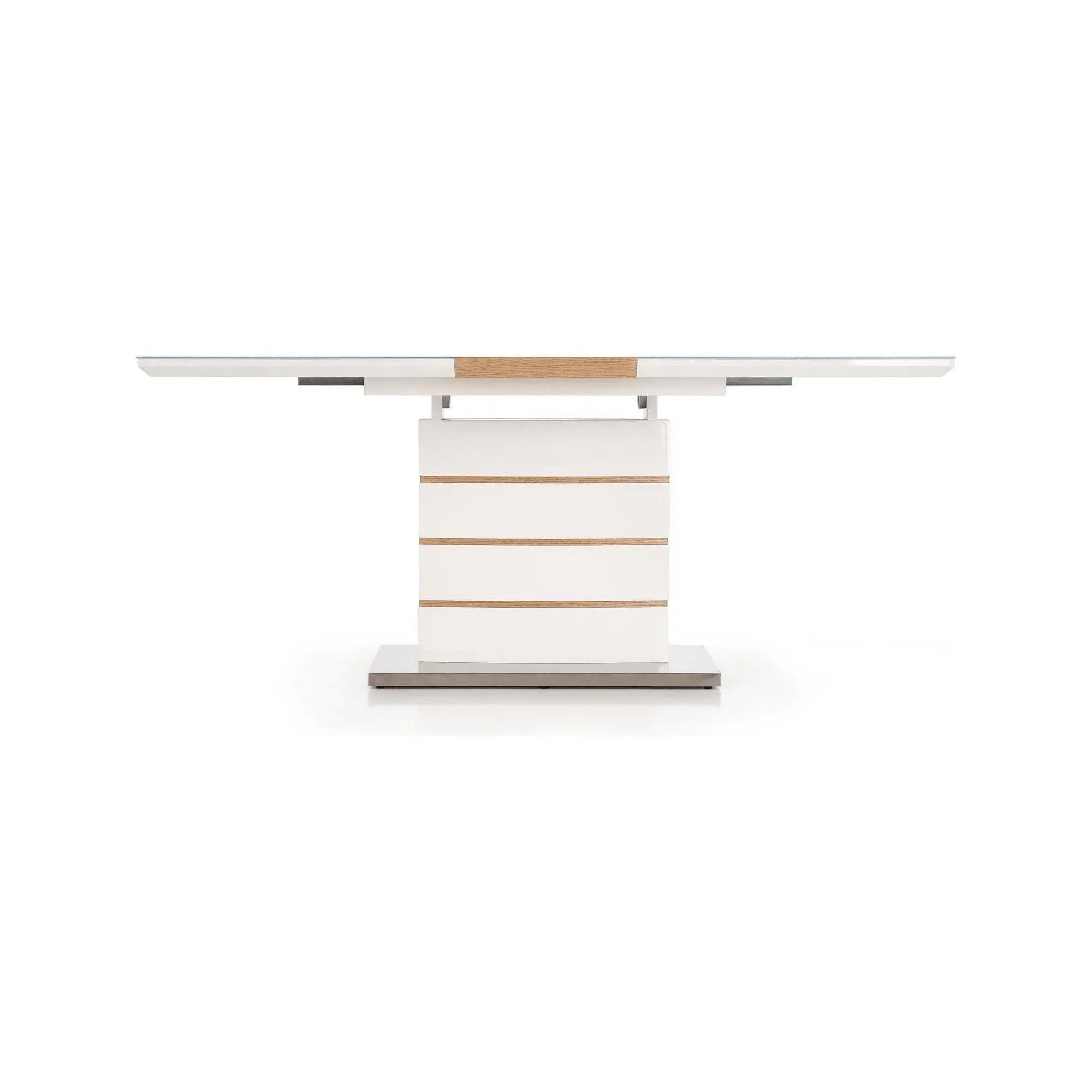 Masa extensibila HOUSTON OCN-37534, stejar alb/alb