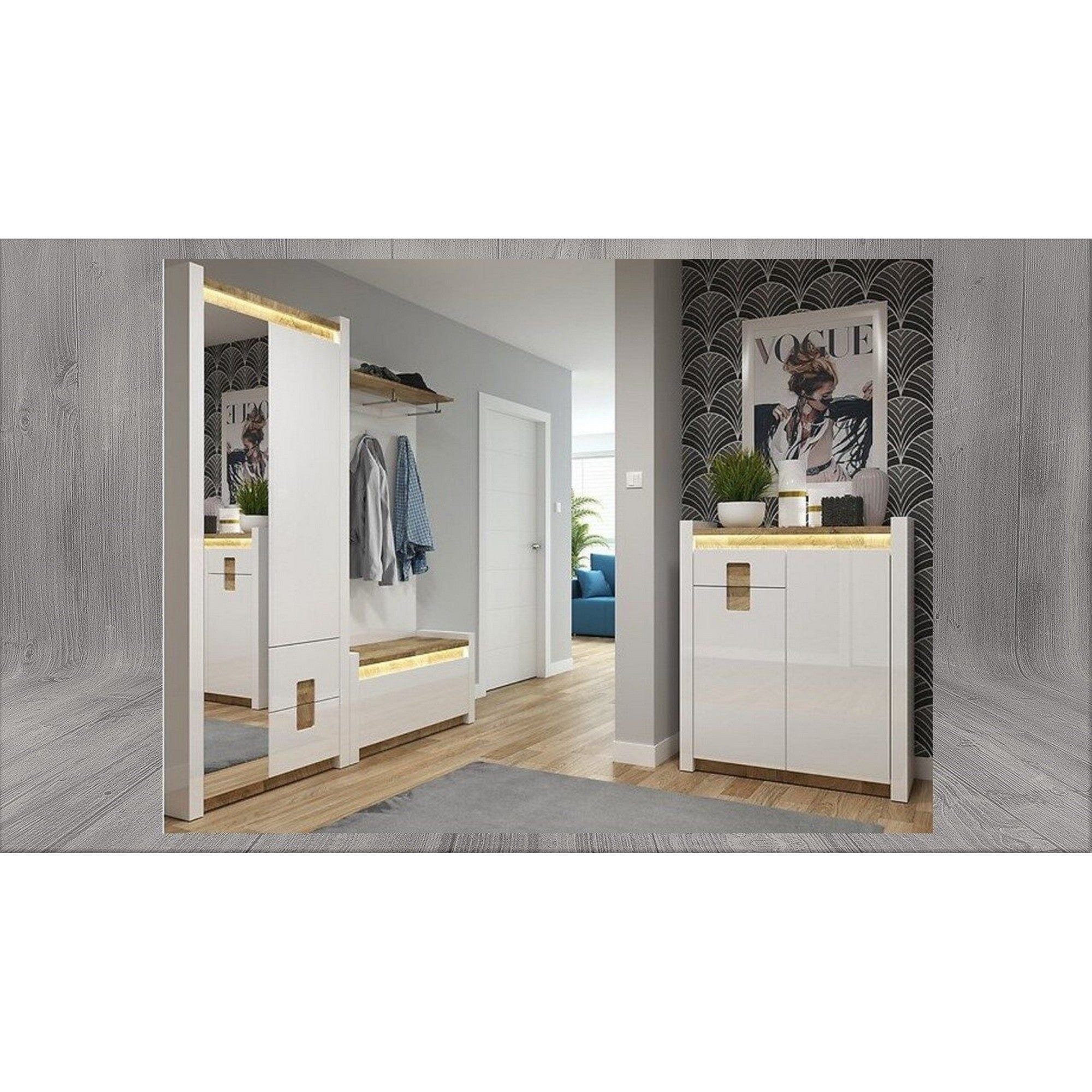 Pantofar BERGEN OCN-28894, alb/stejar