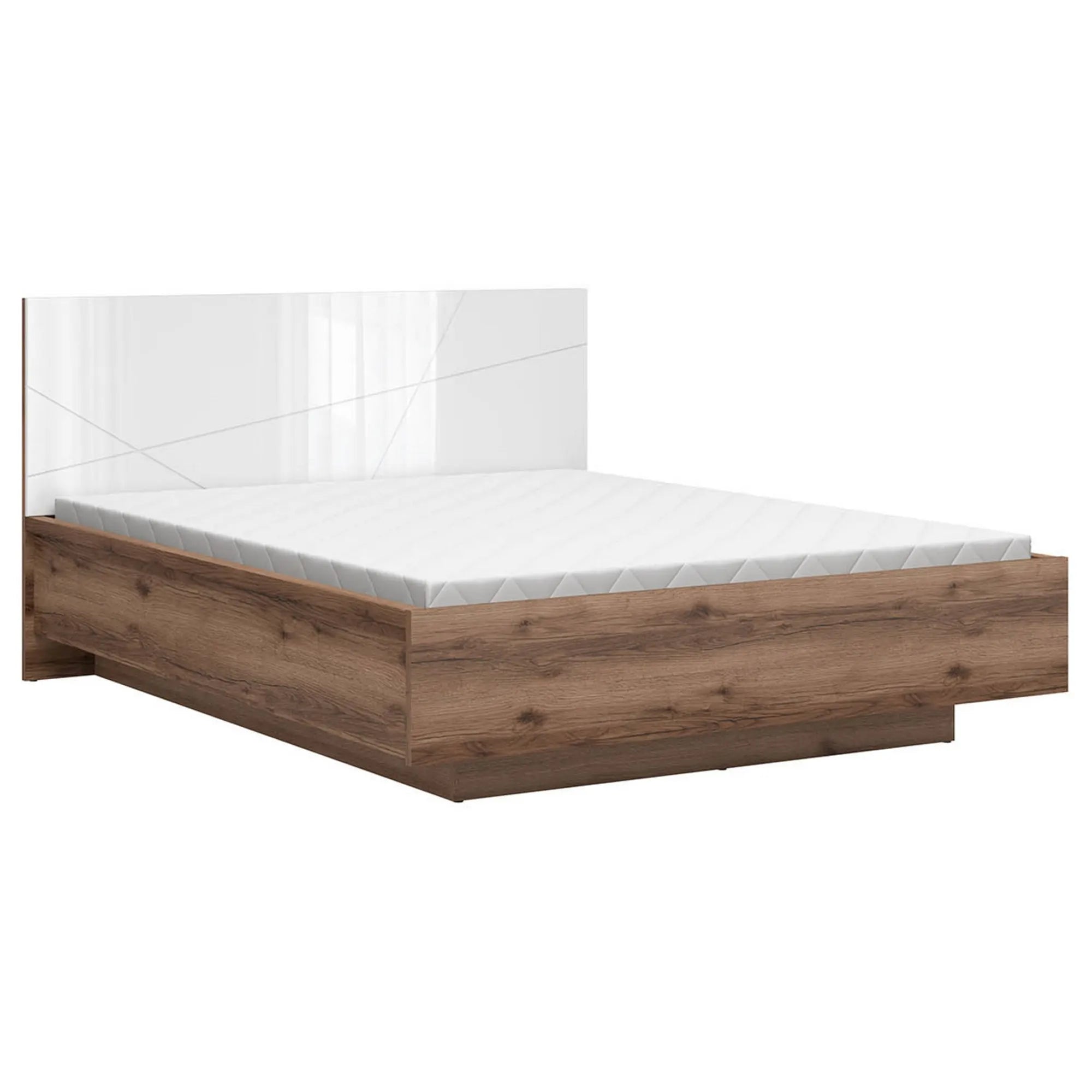 Pat 160x200 BERGEN OCN-28818, stejar inchis/alb lucios