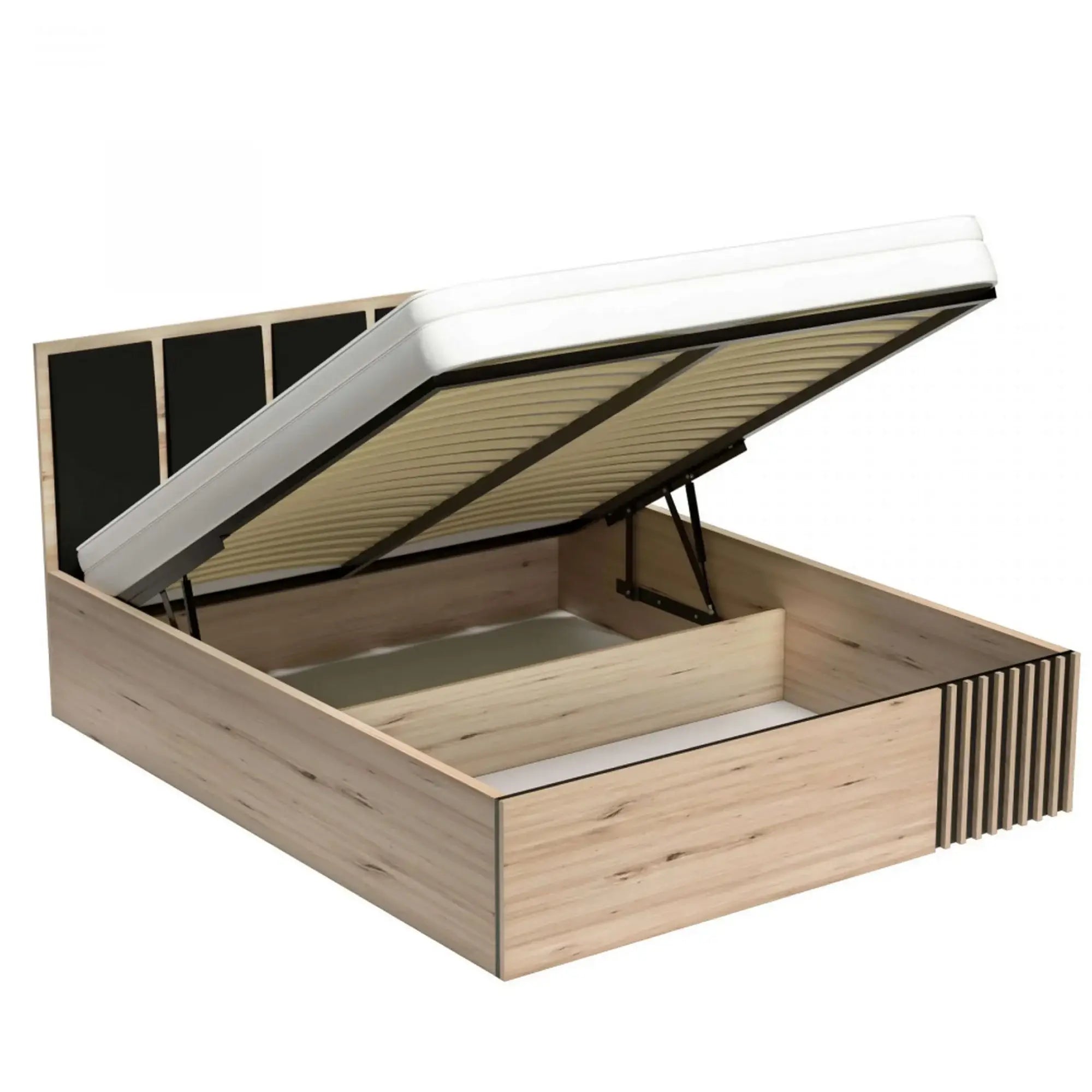 Pat 160x200 HOUSTON OCN-36913, stejar artisan/negru