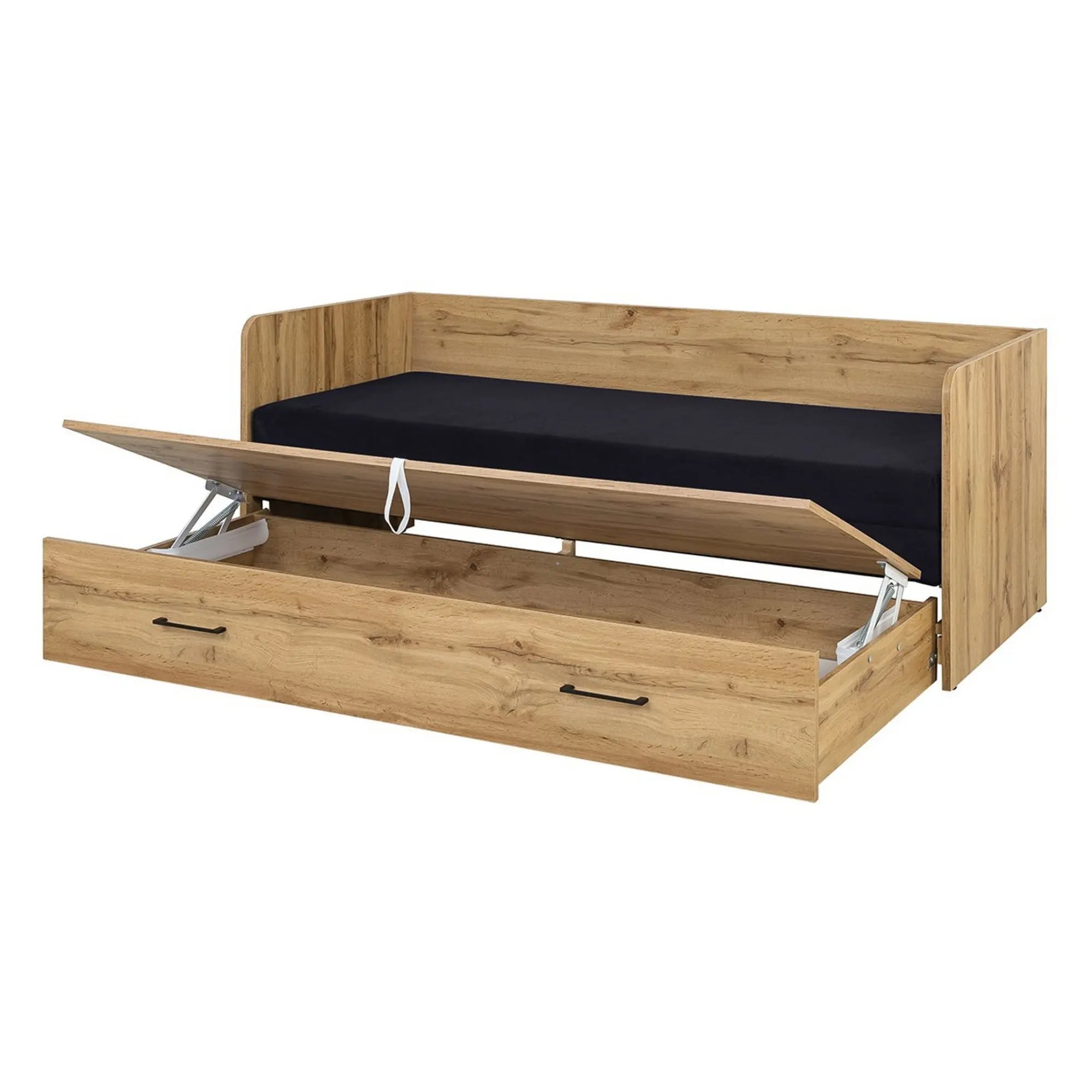 Pat 80/160x200 BERGEN OCN-28822, stejar wotan/negru