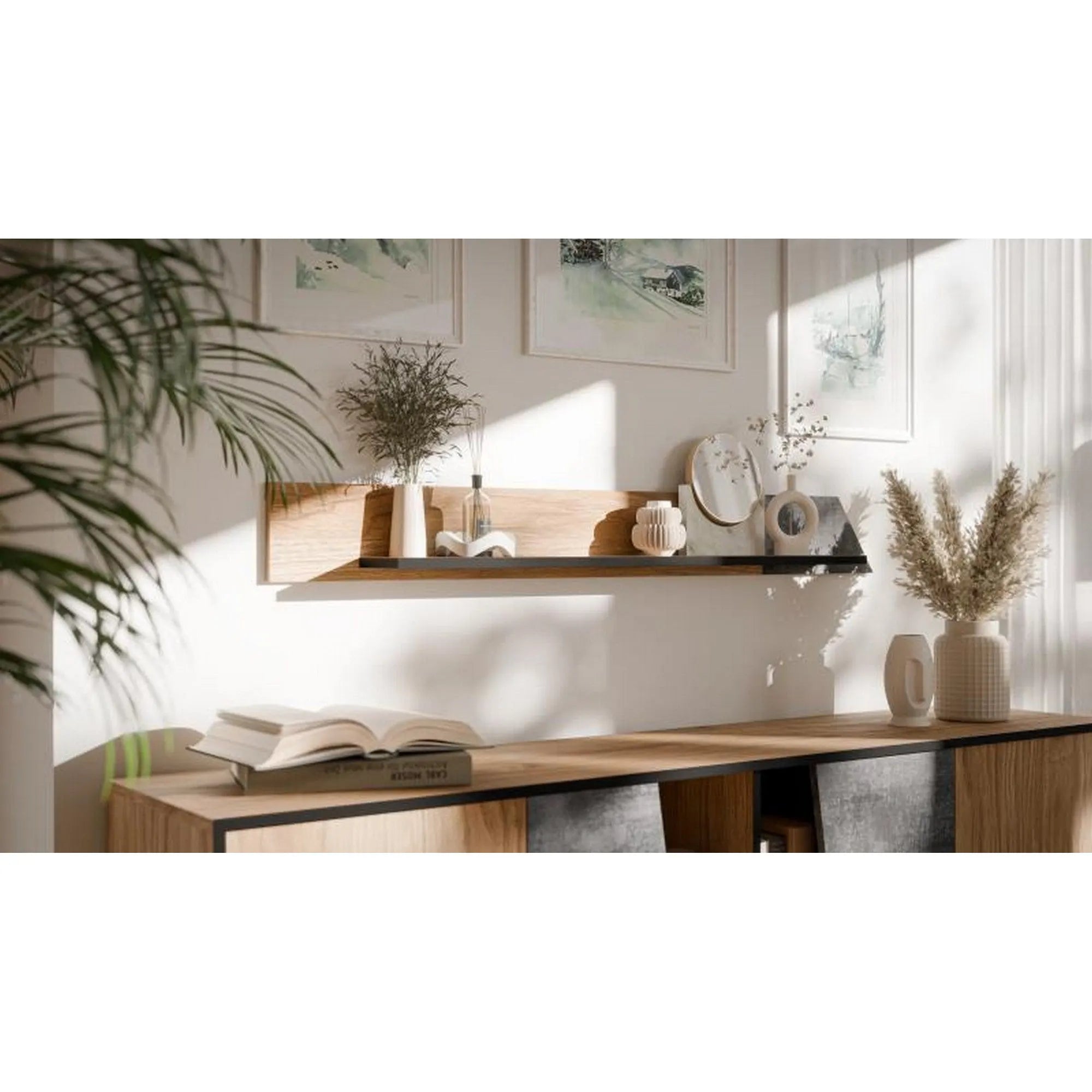 Polita HOUSTON OCN-36822, stejar gri/gri beton