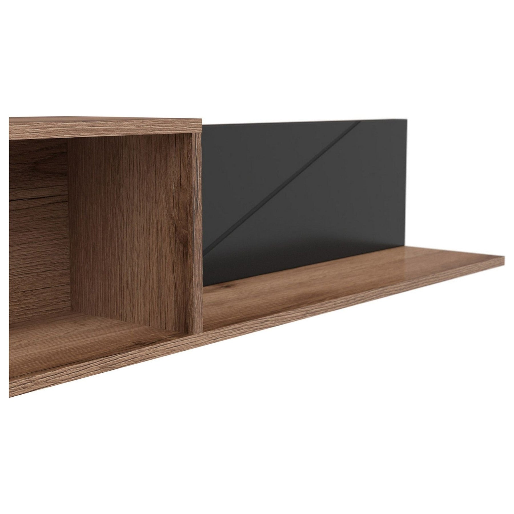 Polita FORN, nuc/negru mat, PAL, 156x22x25 cm