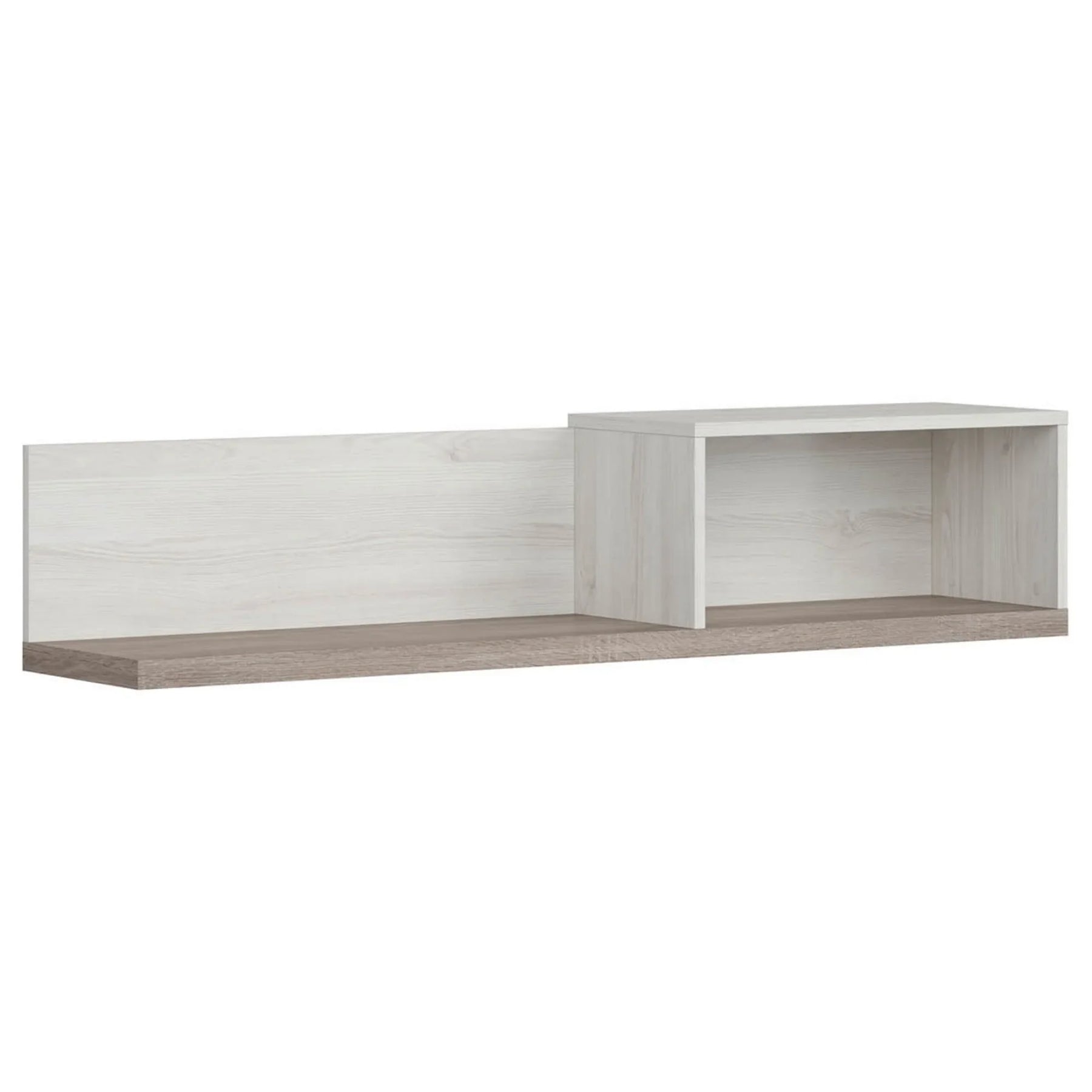 Raft LUCA JUZI, zada sibiu deschis/stejar sonoma, PAL laminat, 141x31x30 cm
