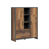 Dulap WESTON, maro/gri grafit, PAL, cu 2 usi si 2 sertare, 120x40x150 cm