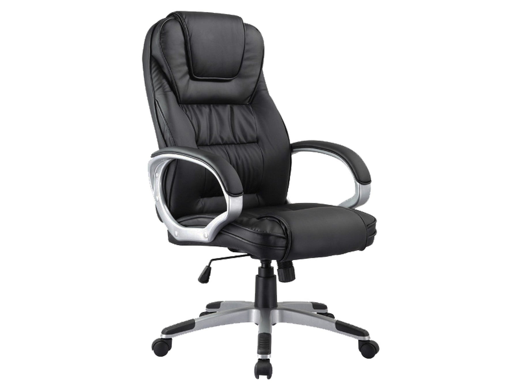 Scaun de birou Q-031, negru, piele ecologica, 64x48x112/120 cm