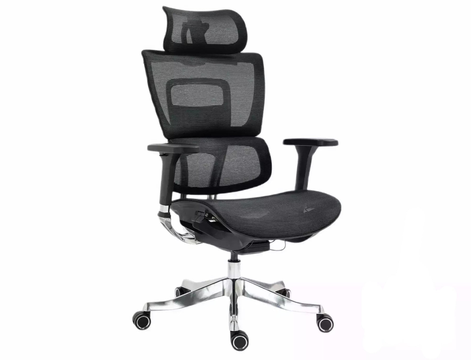 Scaun de birou WINNER LUX, negru/crom, plasa/metal, 64x51x114 cm