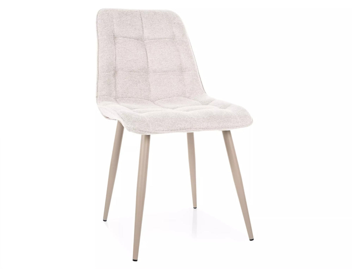 Scaun CHIC, bej deschis - Brego 22, stofa clasica/metal, 50x58x88 cm
