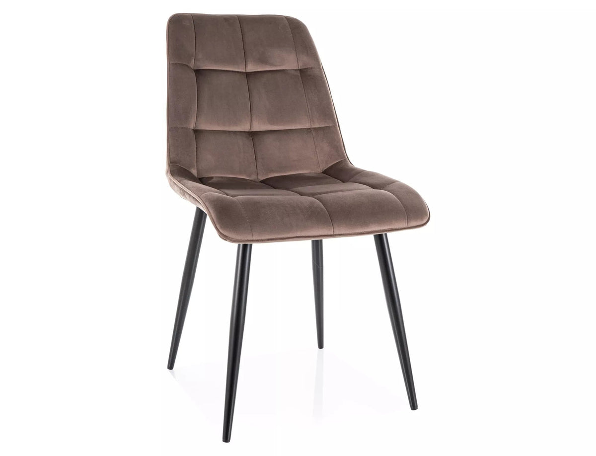 Scaun CHIC, cappuccino - Bluvel 38, stofa catifelata/metal, 50x58x88 cm