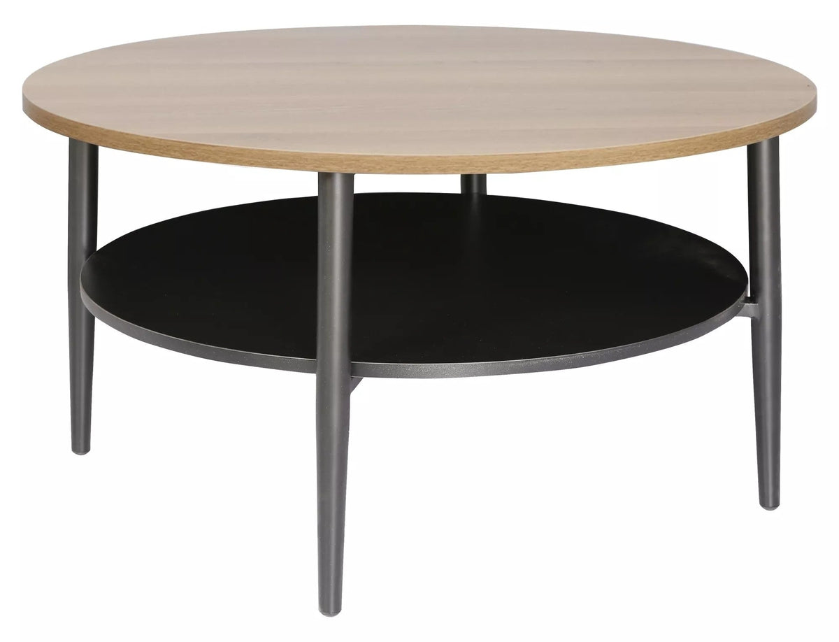 Masuta cafea ELLA A, stejar/negru mat, PAL/metal, 80x45 cm