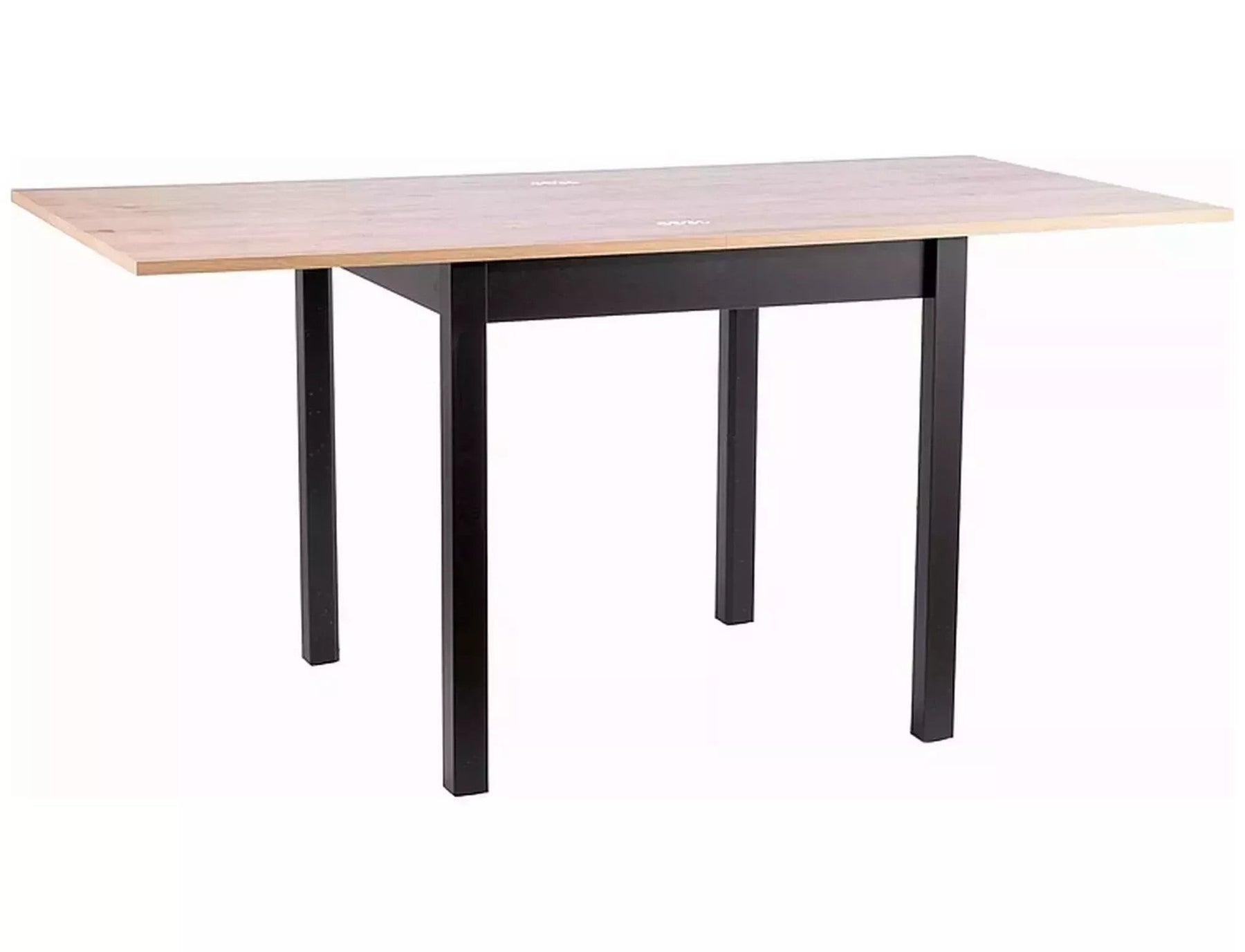 Masa extensibila FLIP, stejar artisan/negru, PAL laminat, 60/120x80x78 cm