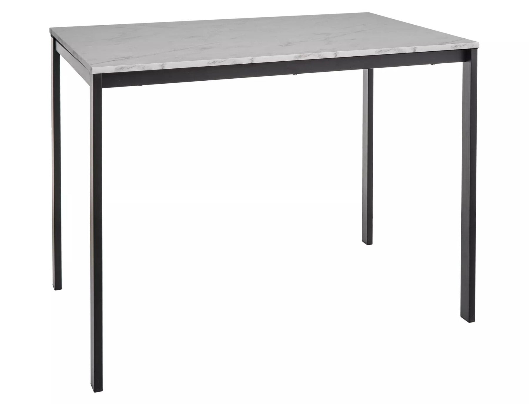 Masa MARIO, alb cu efect de marmura/negru, 100x60x75 cm