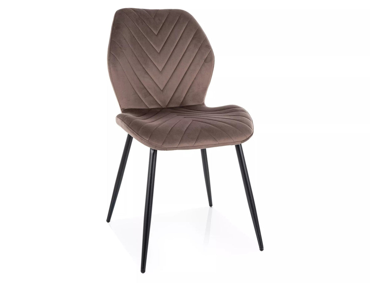Scaun MIKE, cappuccino - Bluvel 38/negru, stofa catifelata/metal, 48x56x86 cm