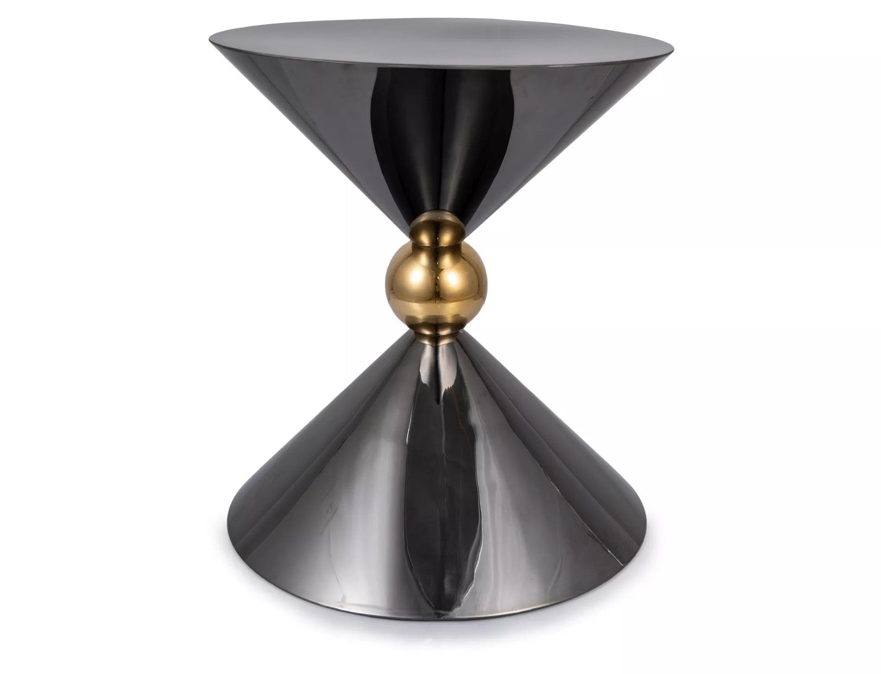 Masuta cafea MIRA, negru/auriu, metal, 50x56 cm