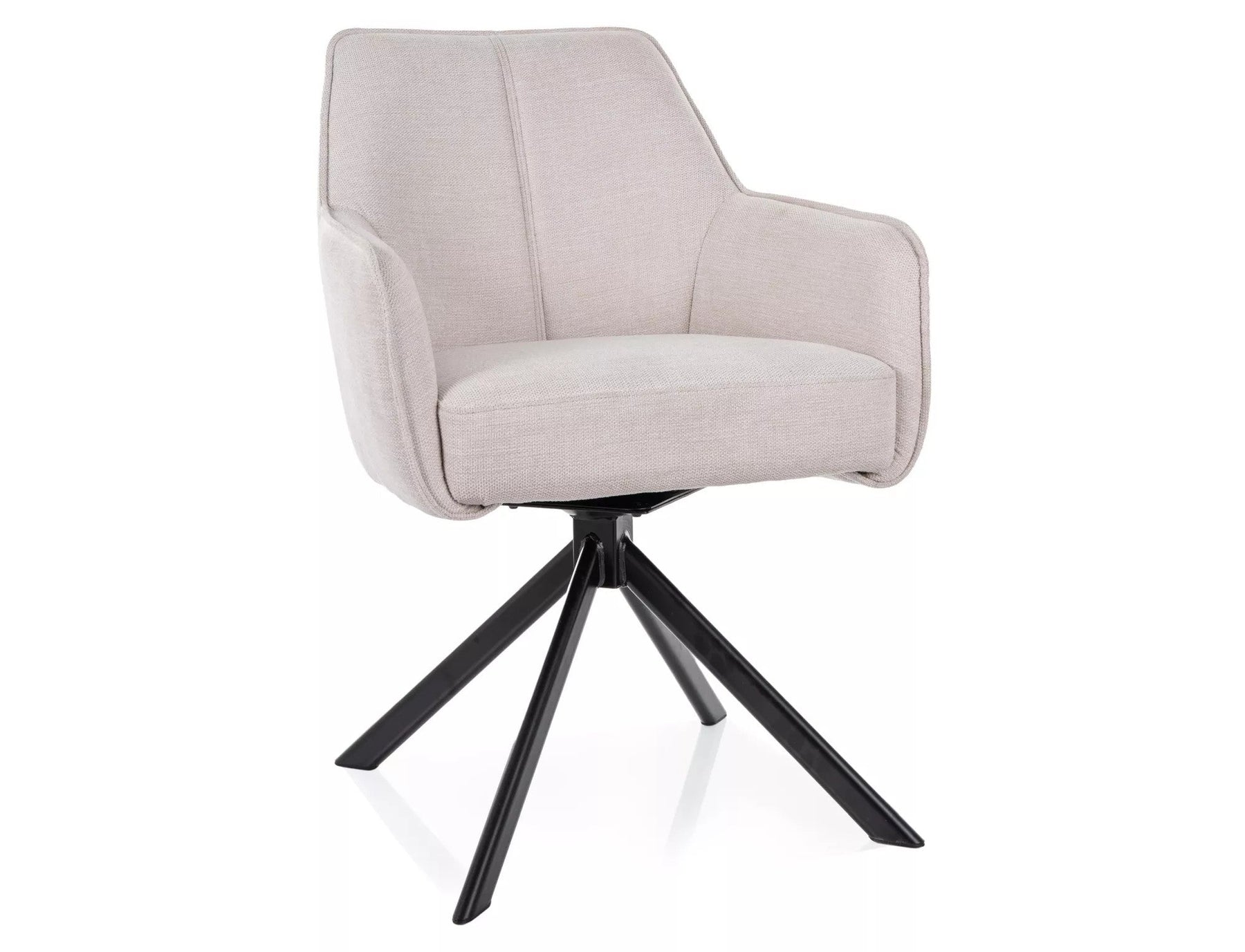 Scaun NOTTI, bej deschis/negru, stofa clasica/metal, 55x45x83 cm