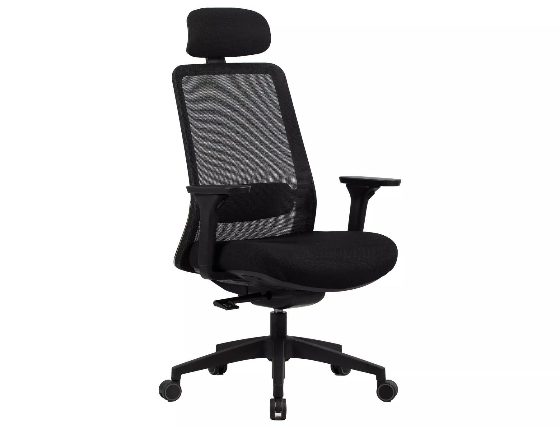 Scaun de birou Q-718 H, negru, stofa clasica/plasa, 62x50x117/127 cm