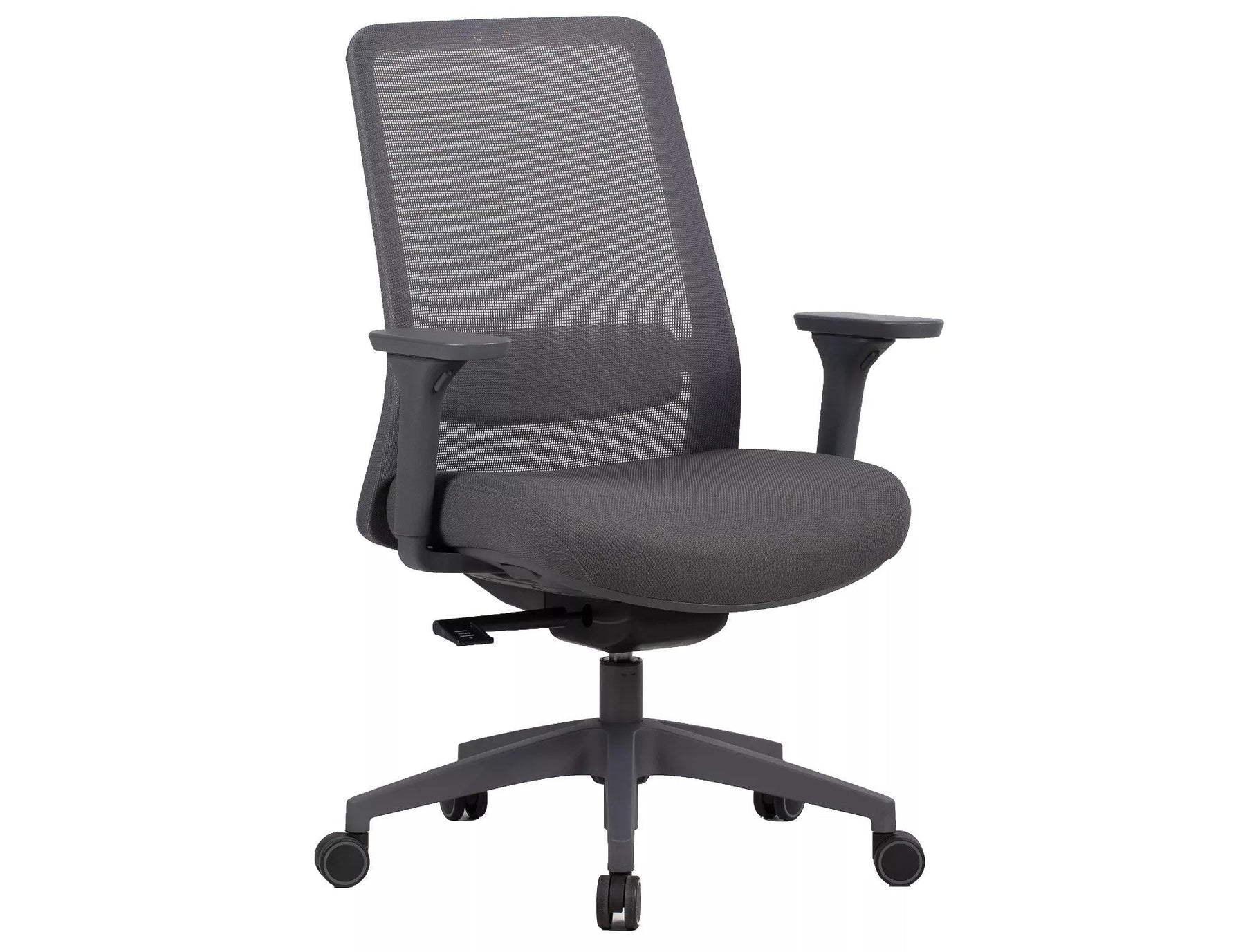 Scaun de birou Q-718, gri, stofa clasica/plasa, 62x50x98/108 cm