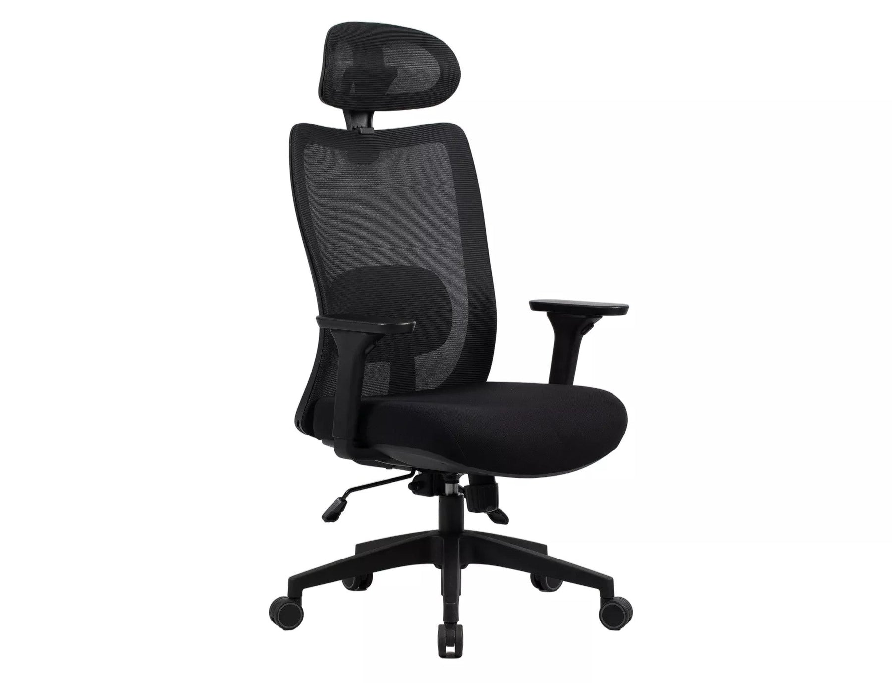 Scaun de birou Q-724 H, negru, stofa clasica/plasa, 62x49x112/122 cm