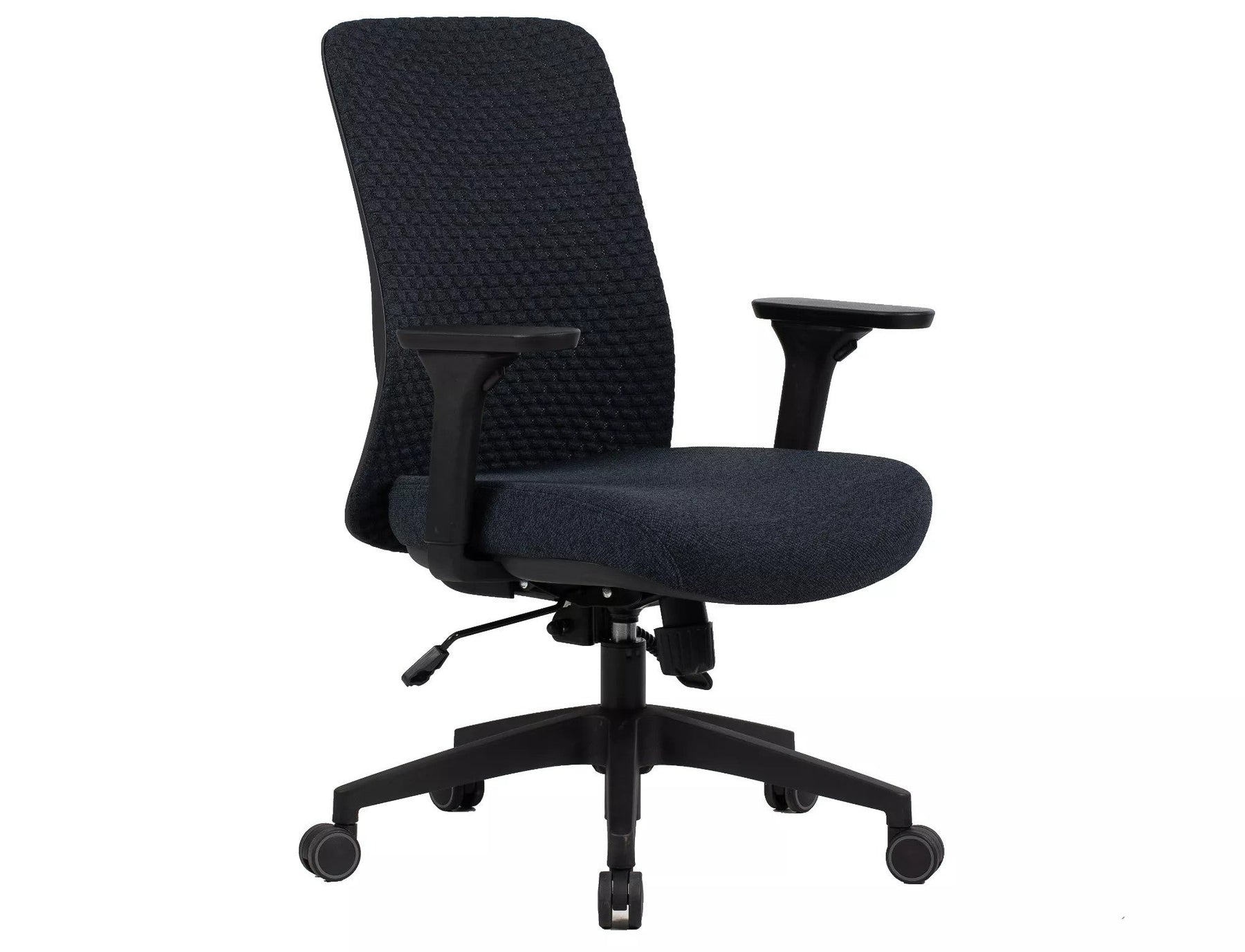 Scaun de birou Q-744, negru, stofa clasica/plasa, 62x50x91/101 cm