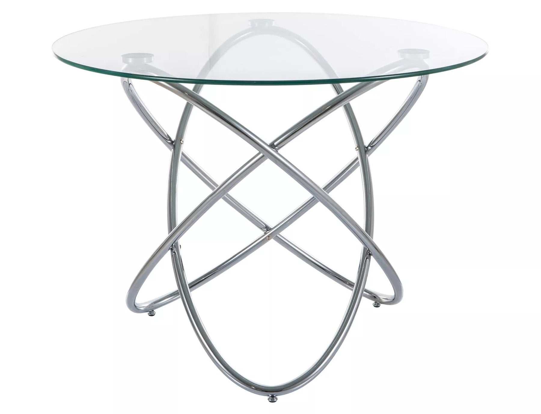 Masa ORBIT, transparent/crom, sticla/metal, 100x75 cm
