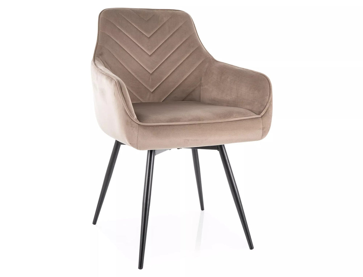 Scaun SERVIO, bej inchis - Bluvel 40, stofa catifelata/metal, 55x58x88 cm