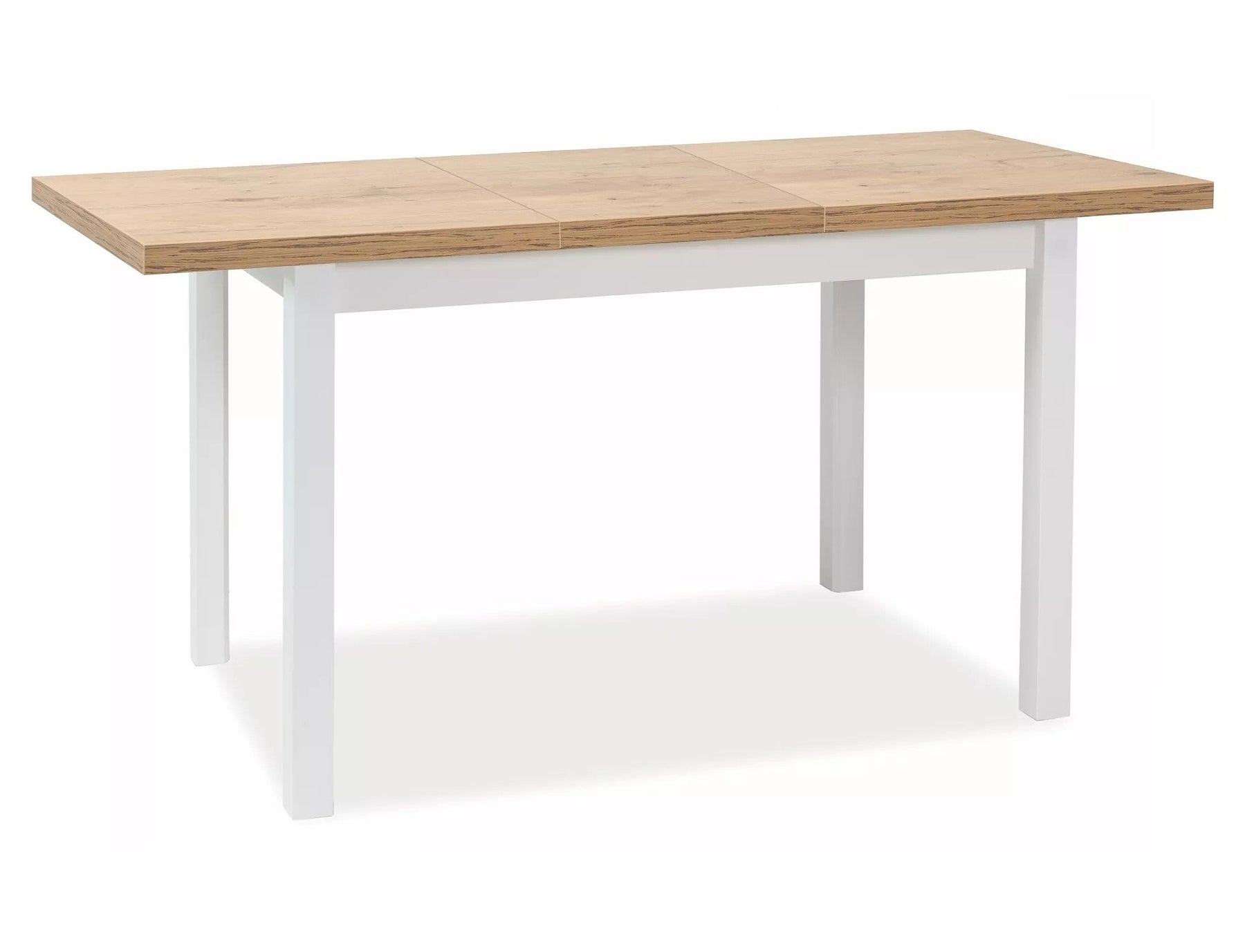 Masa extensibila ADAM, stejar lancelot/alb, PAL laminat, 90/125x65x75 cm