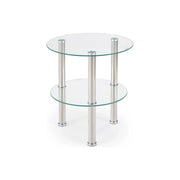 Masuta cafea HOUSTON OCN-37154, transparent/argintiu