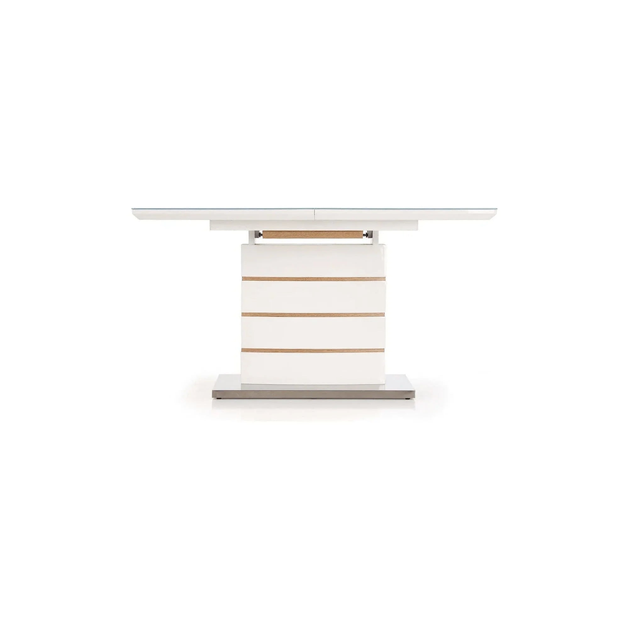 Masa extensibila HOUSTON OCN-37534, stejar alb/alb