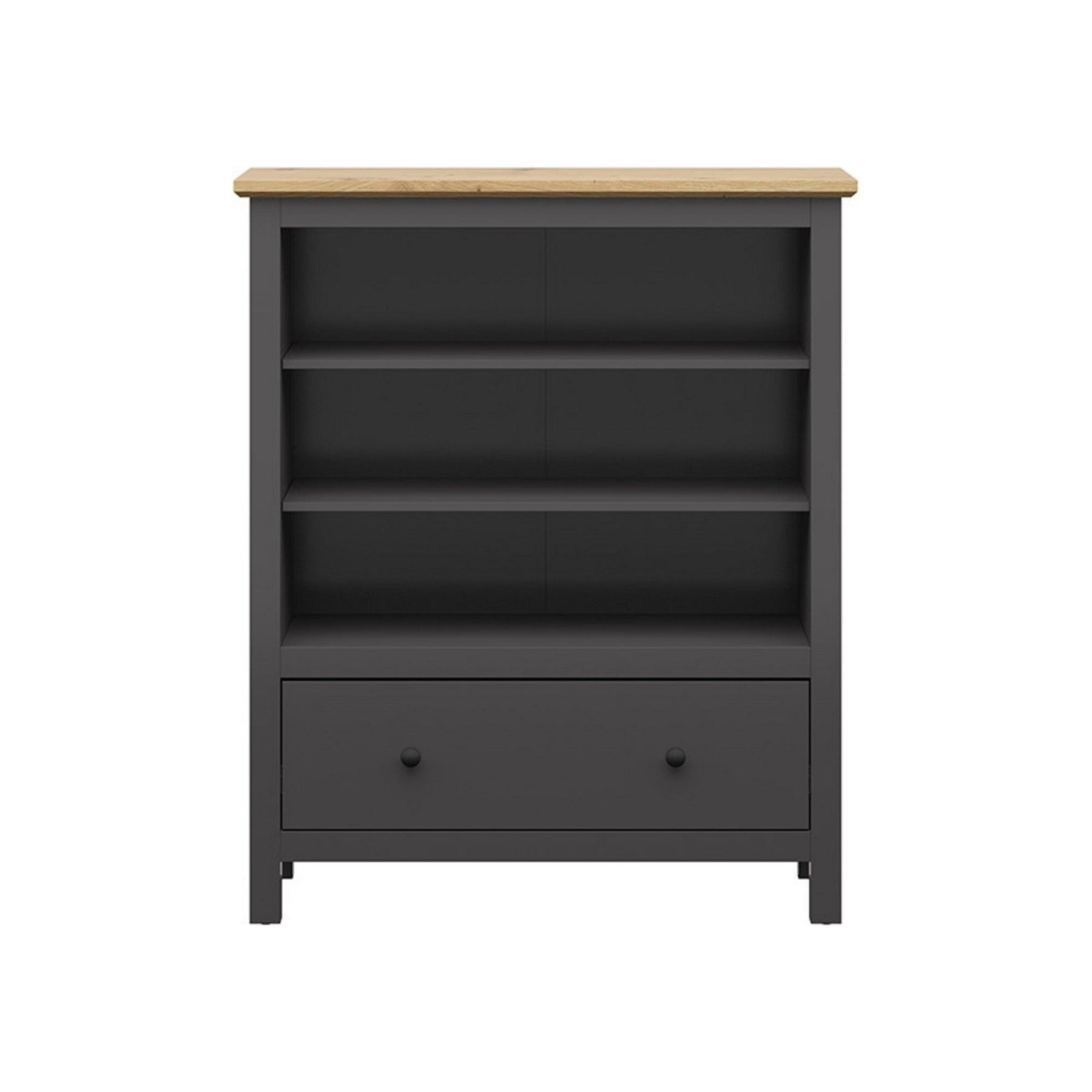 Comoda HESEN, gri grafit/stejar artizanal, PAL, 101x44x121 cm