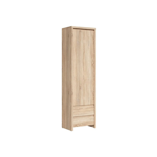 Dulap KASPIAN, stejar sonoma, PAL, cu o usa si 2 sertare, 56x40x201 cm