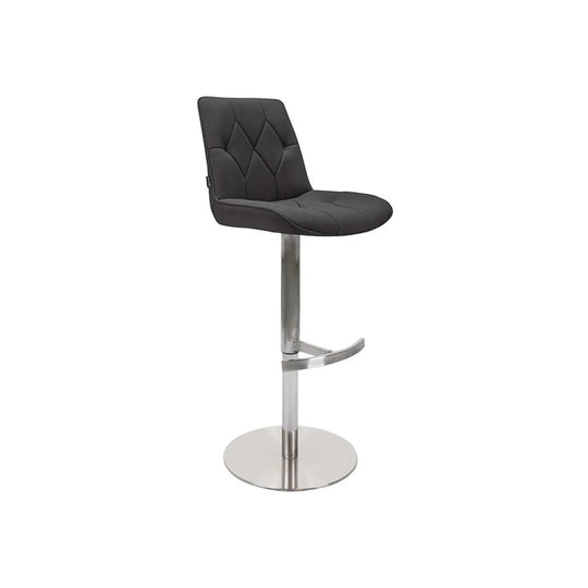Scaun bar HENRY, negru/crom, stofa clasica/metal, 44x55x110/115 cm