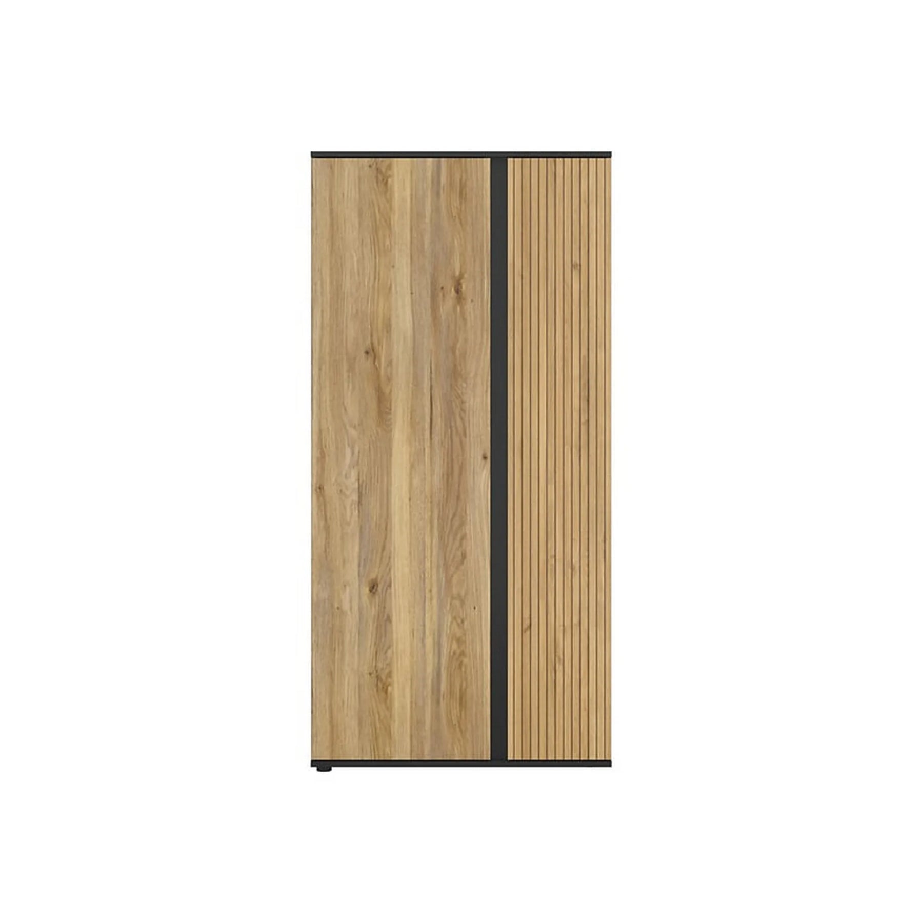 Dulap LUEN, stejar/negru, PAL laminat, cu 2 usi, 95x55x196 cm
