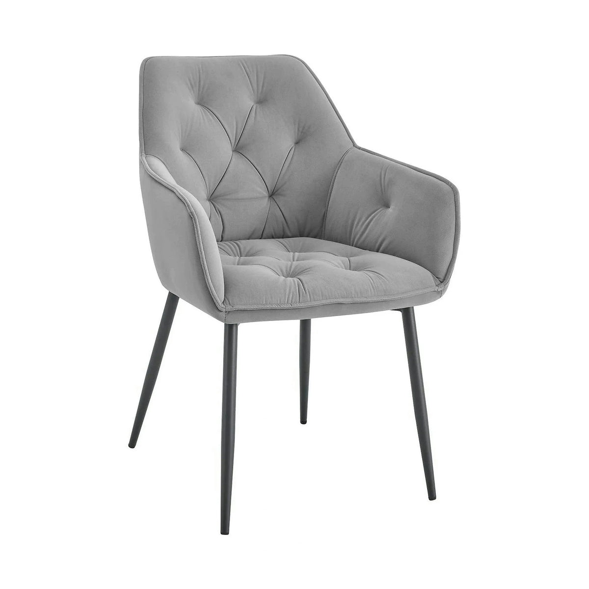 Scaun BEL NEW, gri deschis/negru, stofa catifelata/metal, 58x63x86 cm
