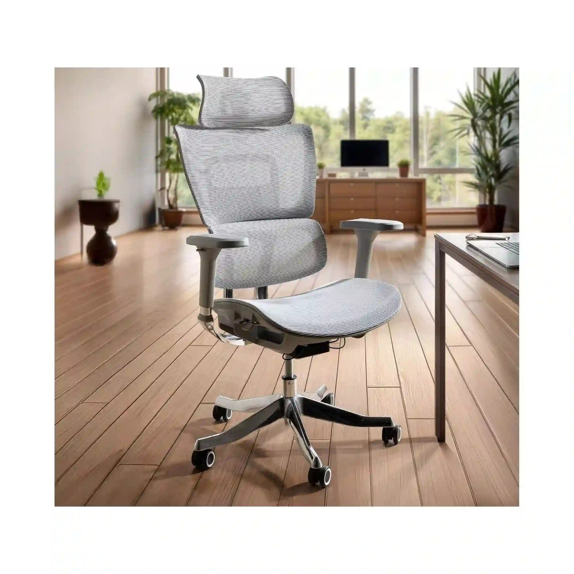 Scaun birou DETROIT OCN-38514, gri/crom