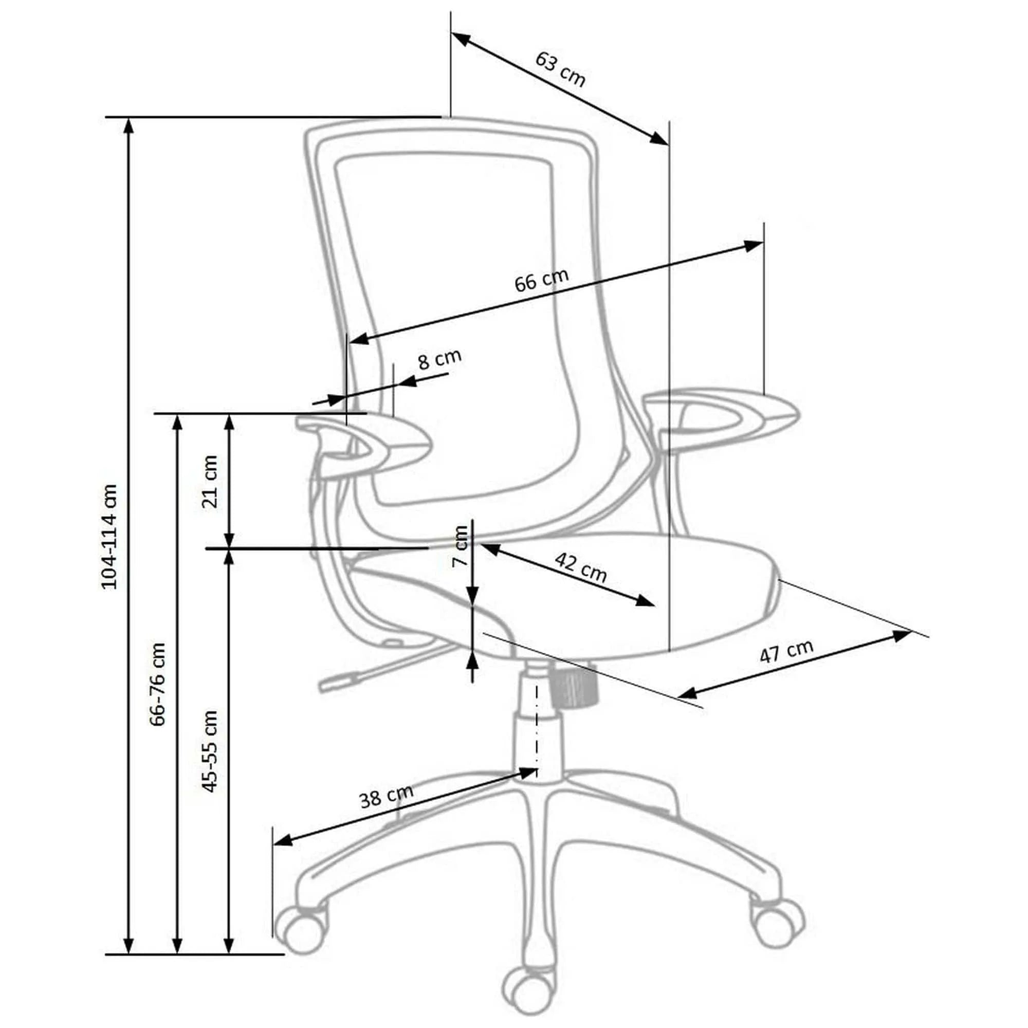 Scaun birou HOUSTON OCN-36007, gri/alb