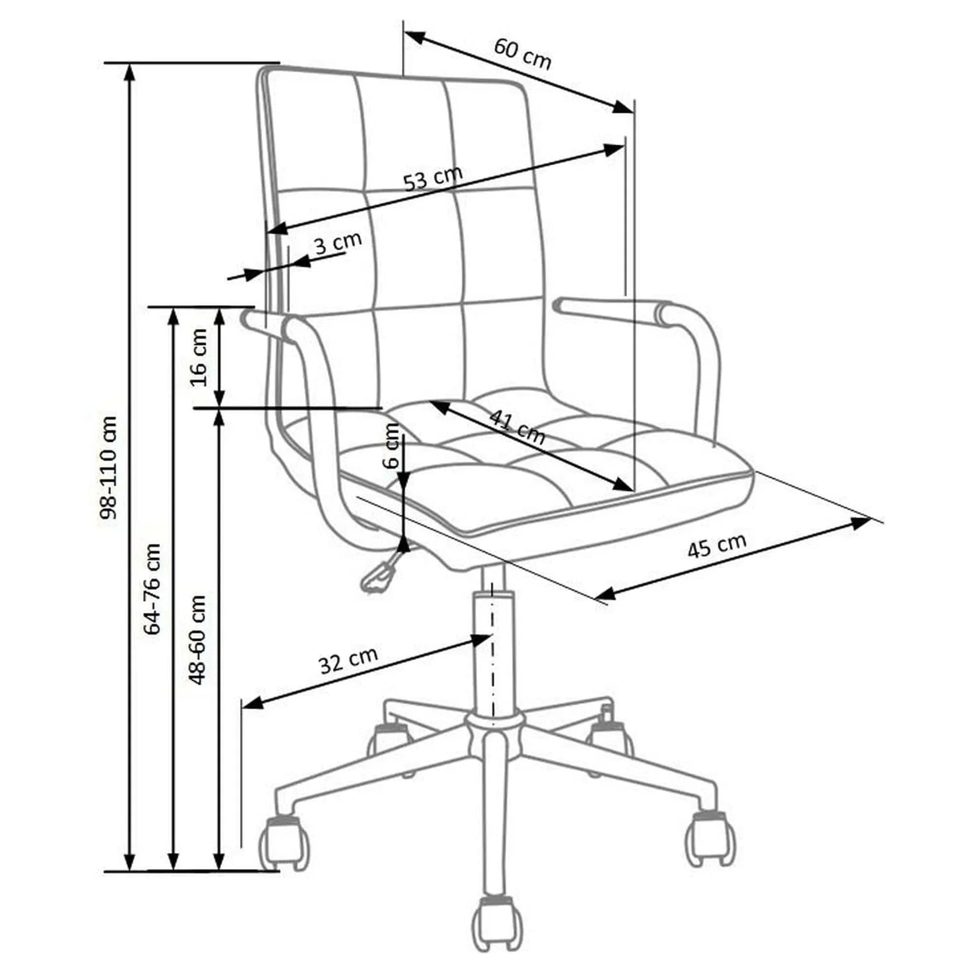 Scaun birou HOUSTON OCN-36009, alb
