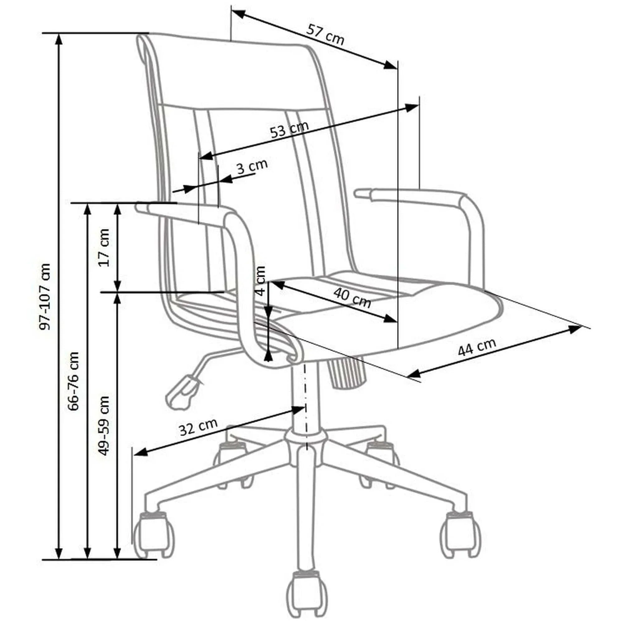 Scaun birou HOUSTON OCN-36025, alb