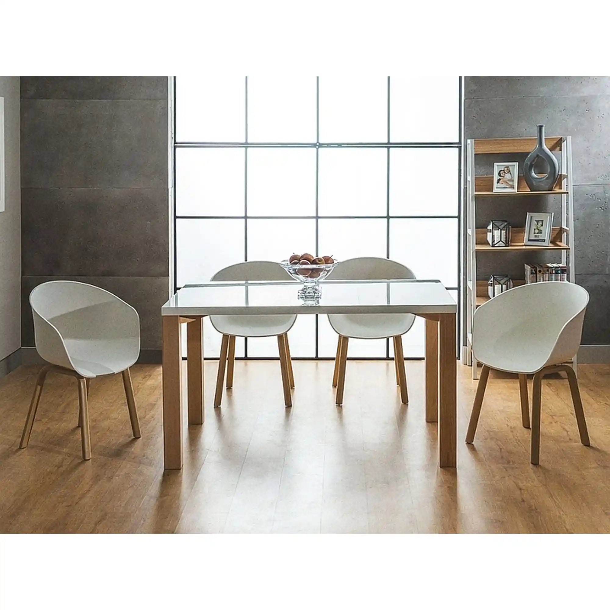 Scaun DETROIT OCN-38584, alb/stejar