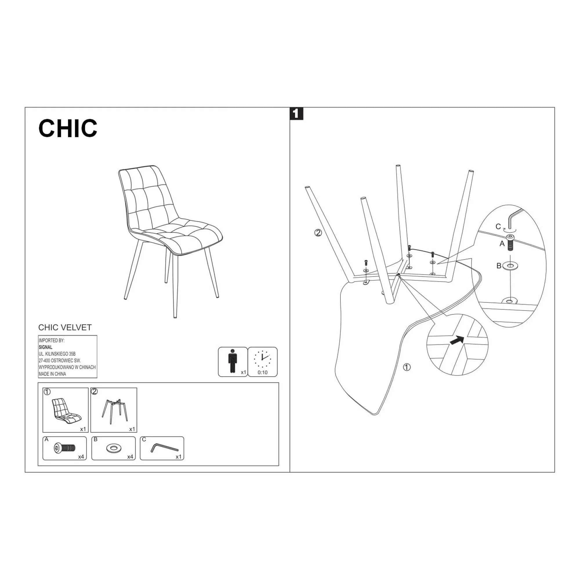 Scaun DETROIT OCN-38717, negru/auriu