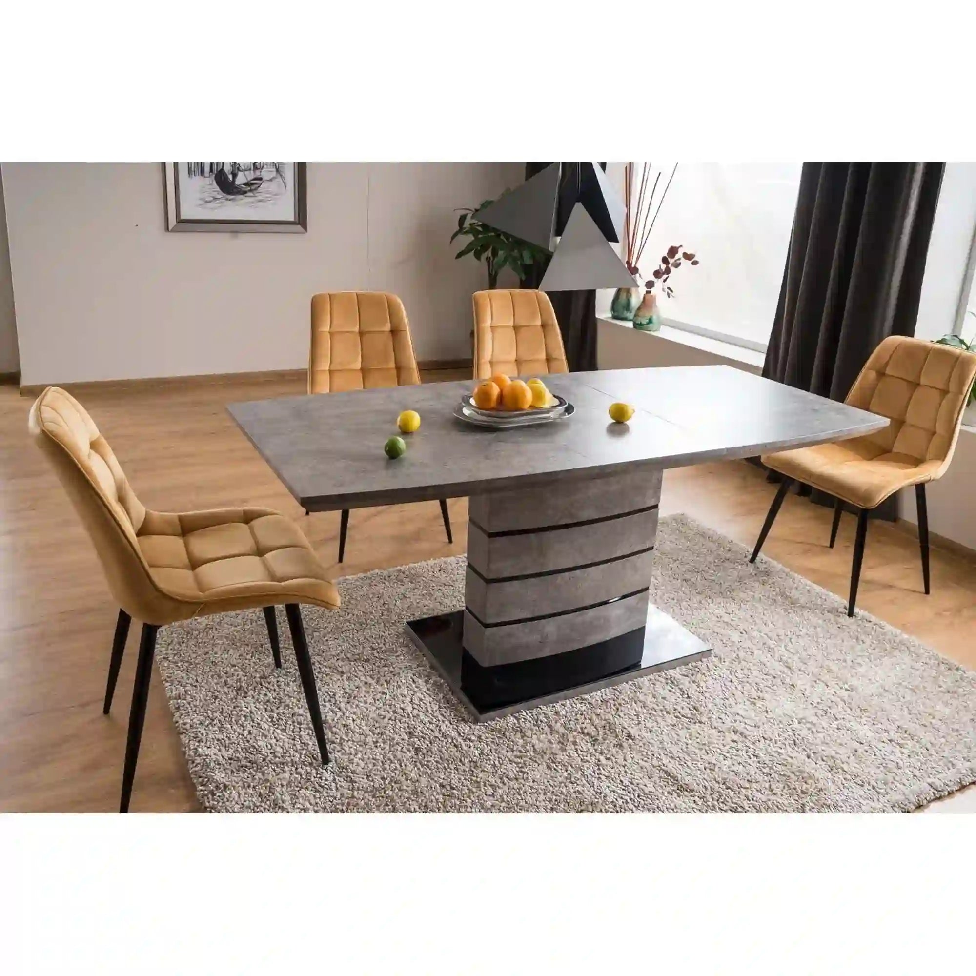 Scaun DETROIT OCN-38723, galben curry/negru