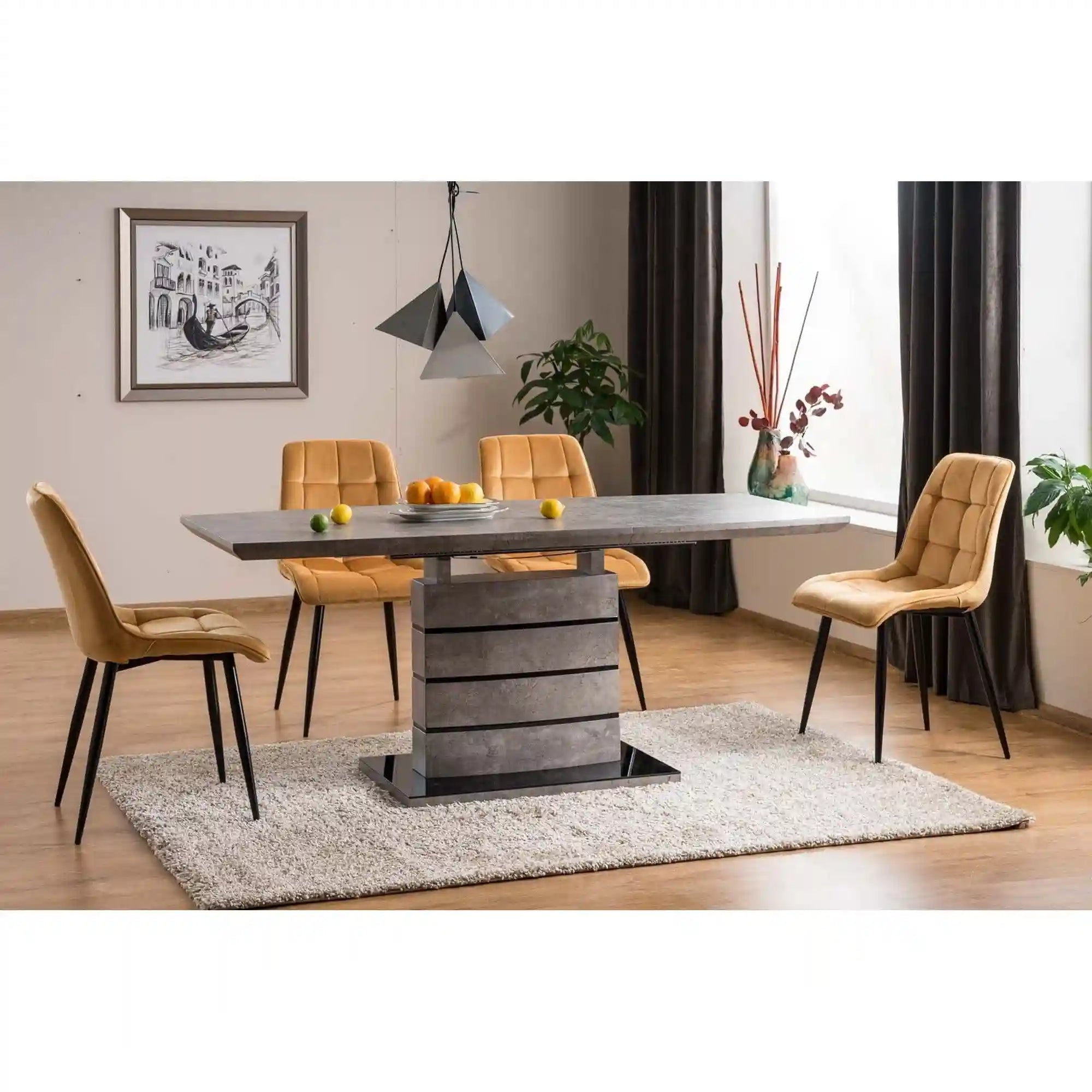 Scaun DETROIT OCN-38723, galben curry/negru