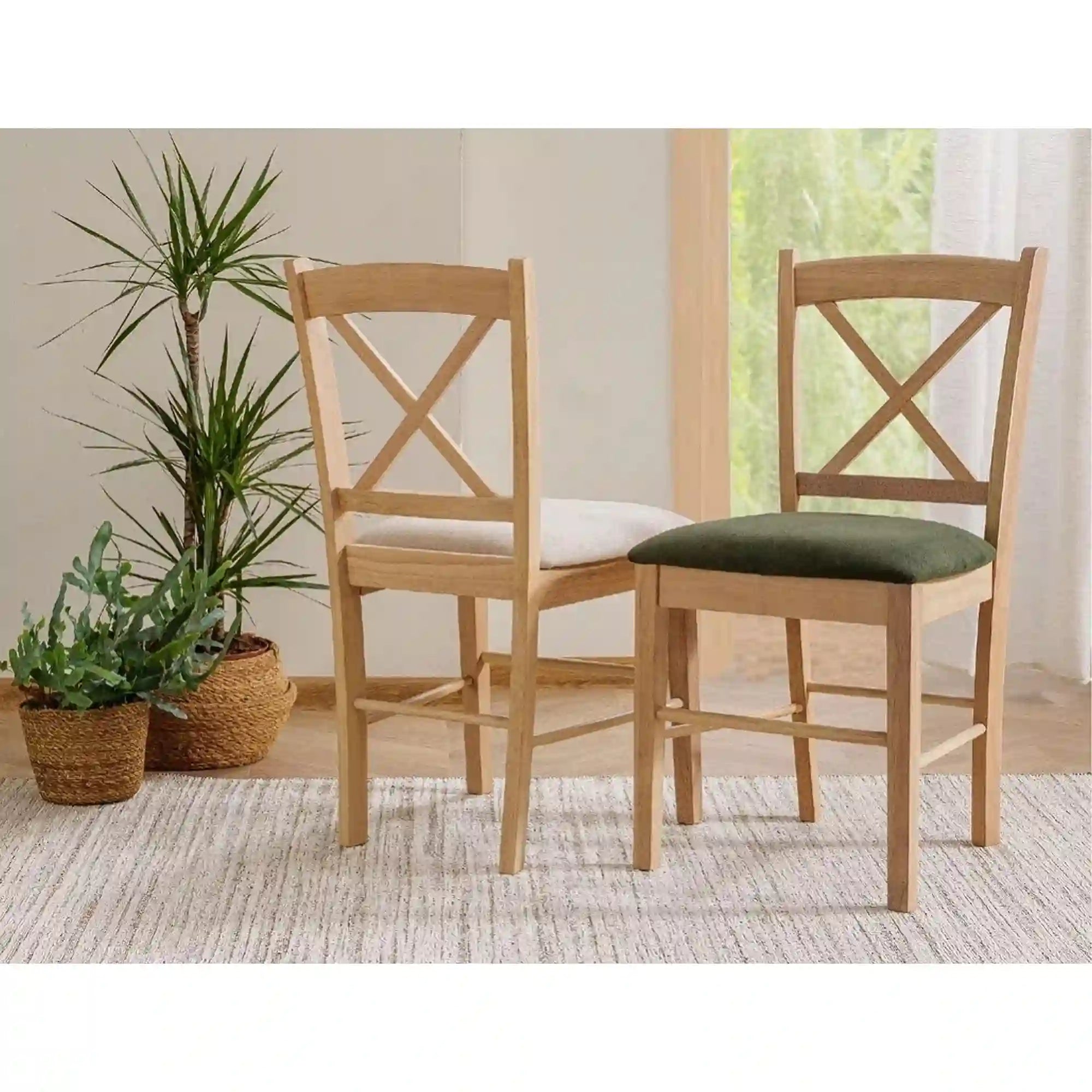 Scaun DETROIT OCN-38810, verde/stejar