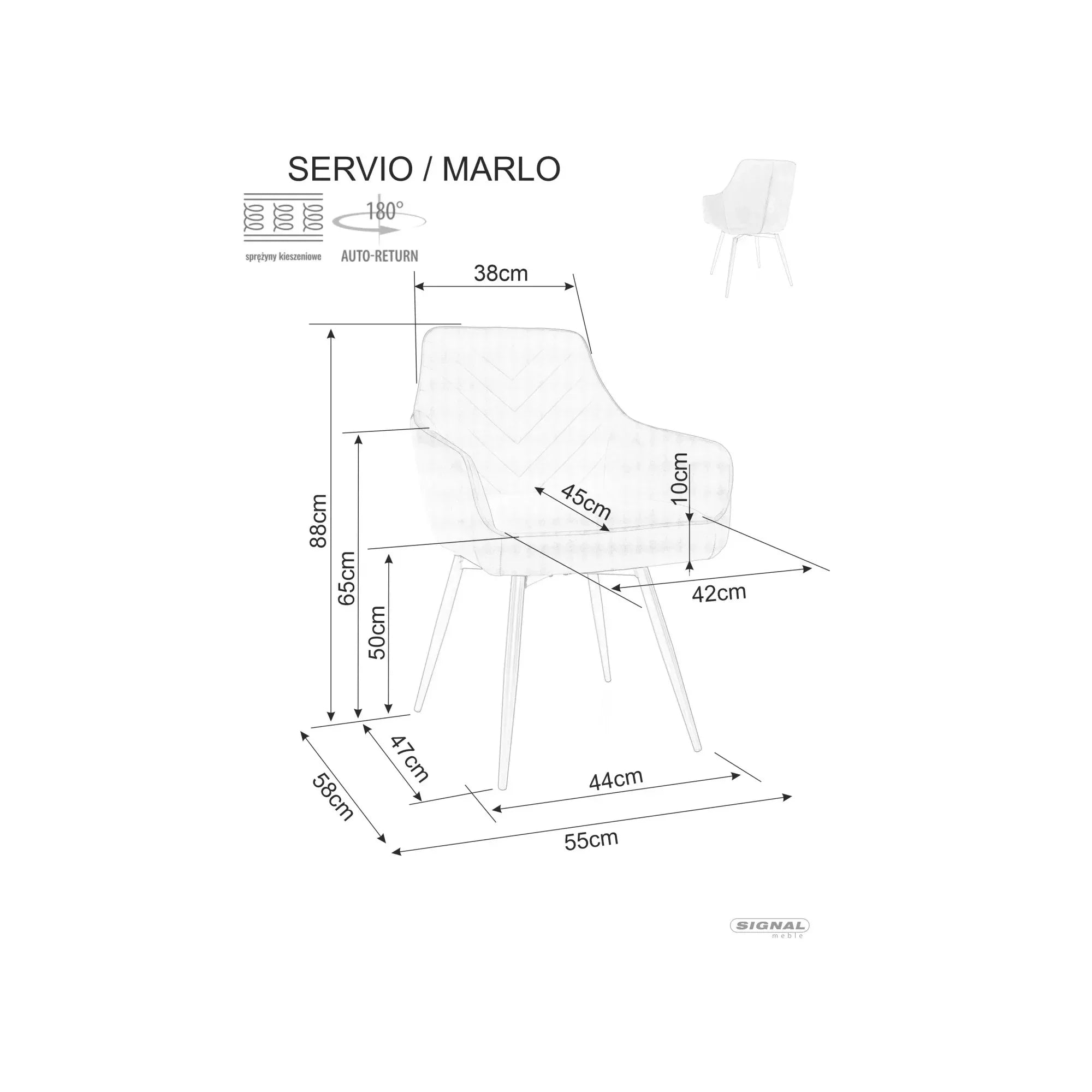 Scaun DETROIT OCN-38860, negru