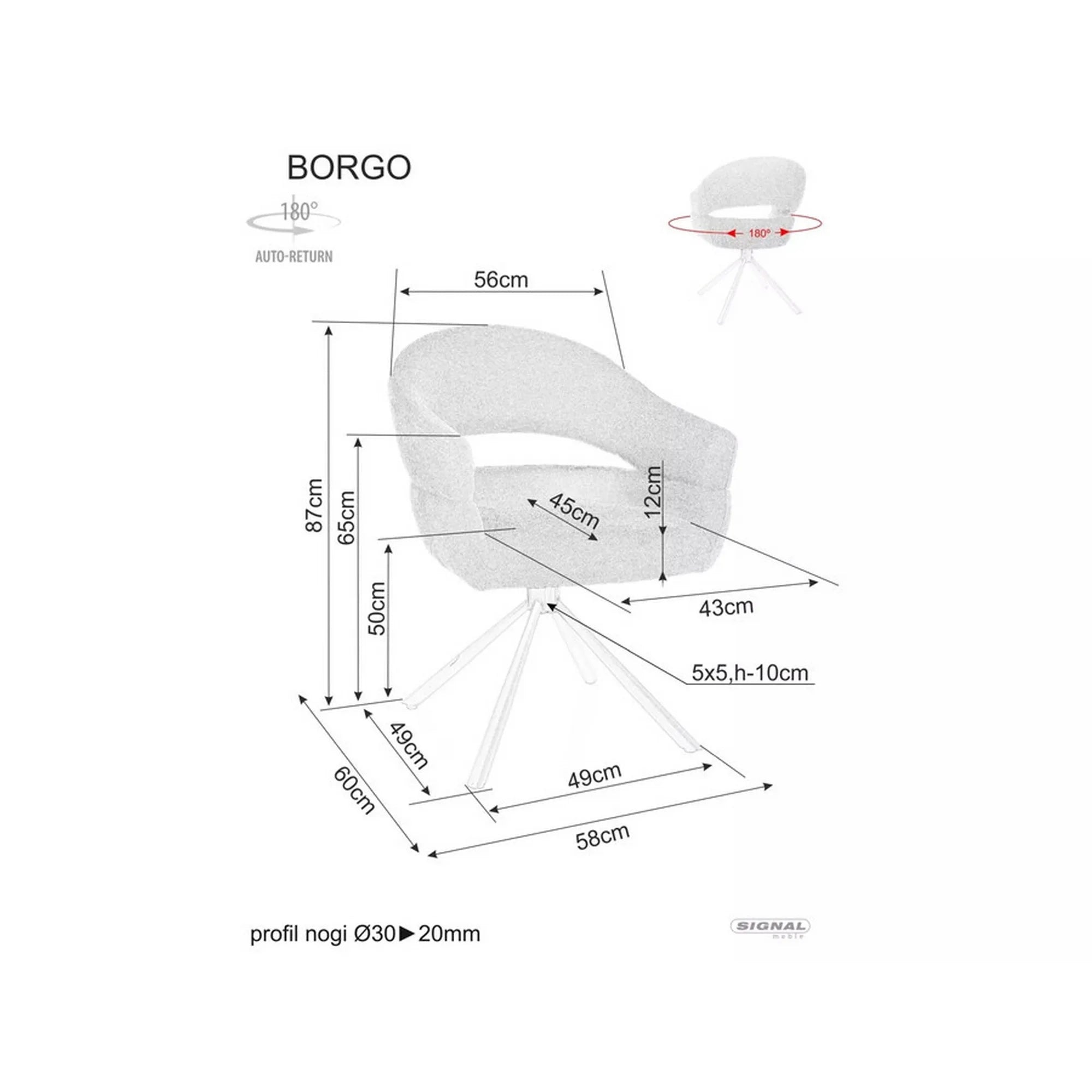 Scaun DETROIT OCN-38905, bej