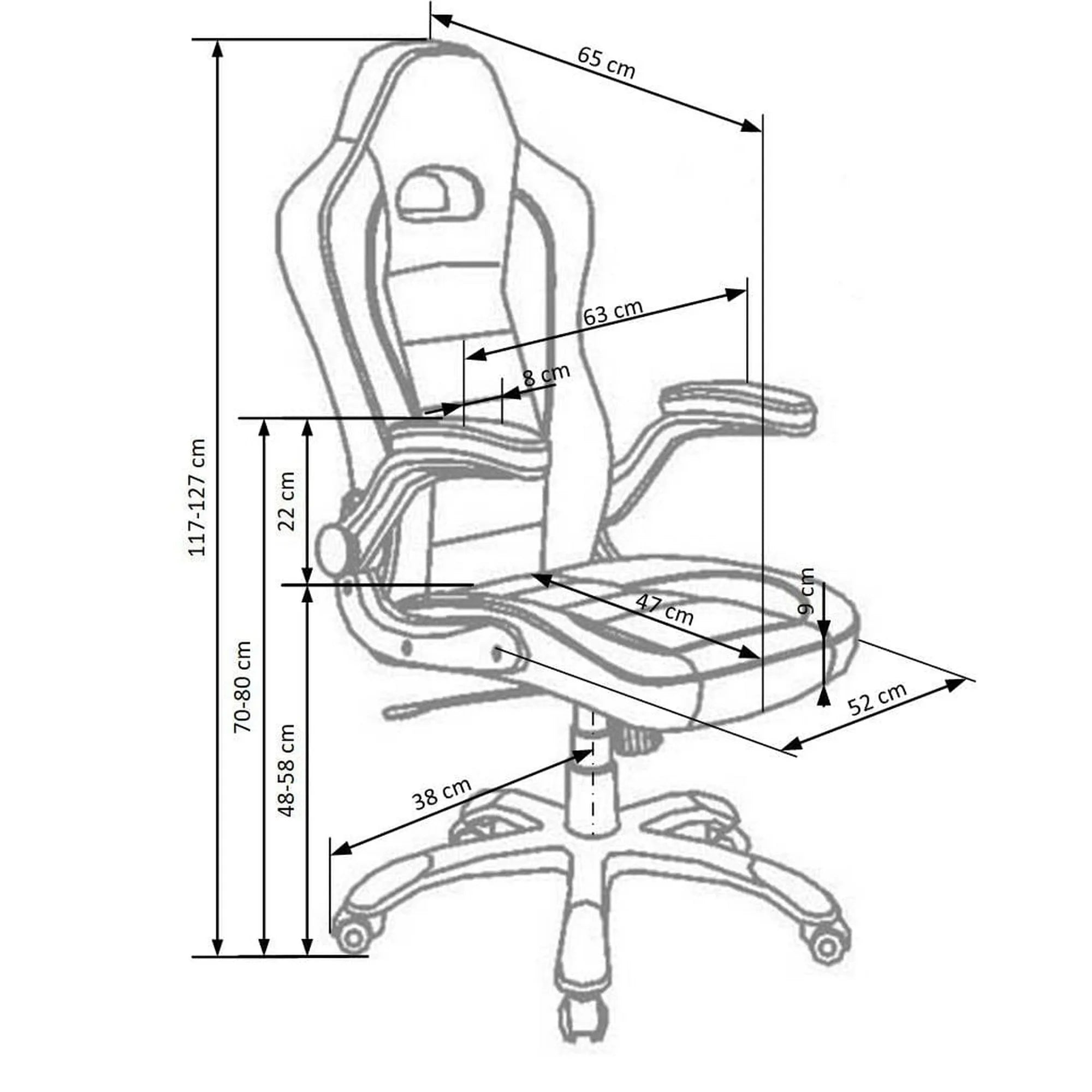 Scaun gaming HOUSTON OCN-36706, negru/gri