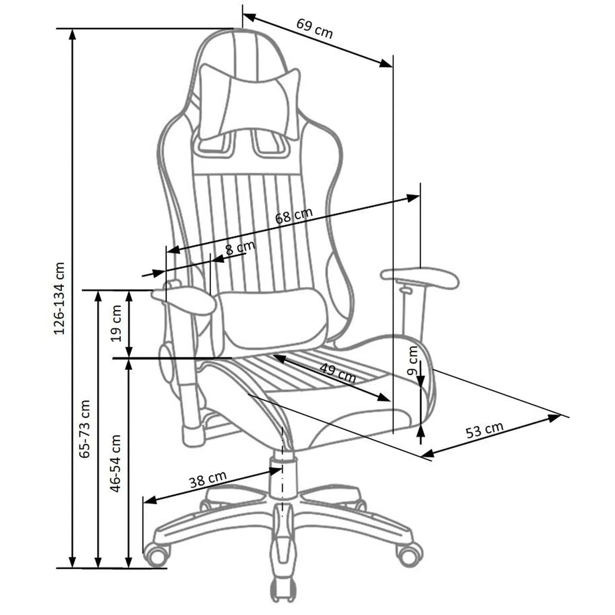 Scaun gaming HOUSTON OCN-36708, rosu/negru