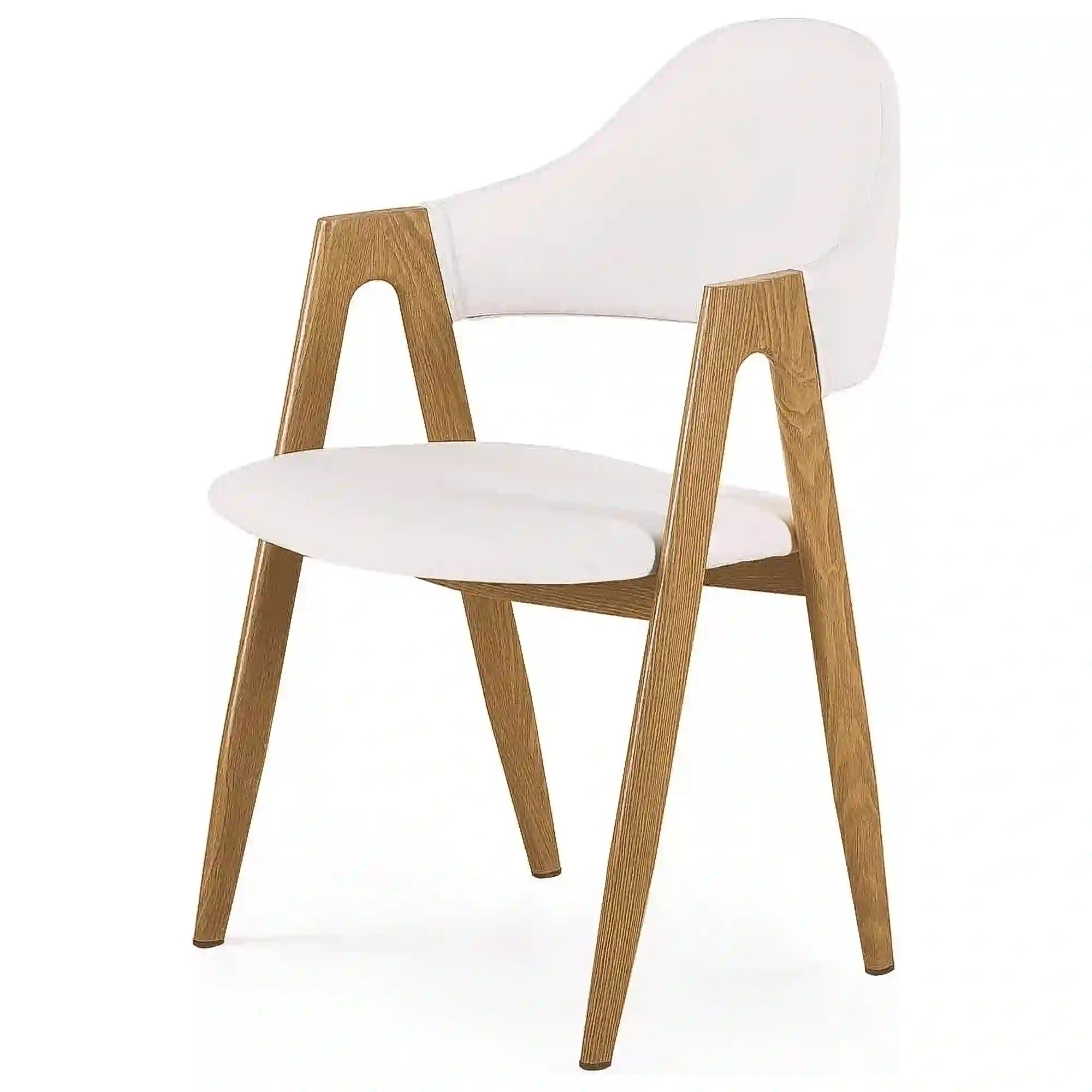 Scaun HOUSTON OCN-36438, alb/stejar