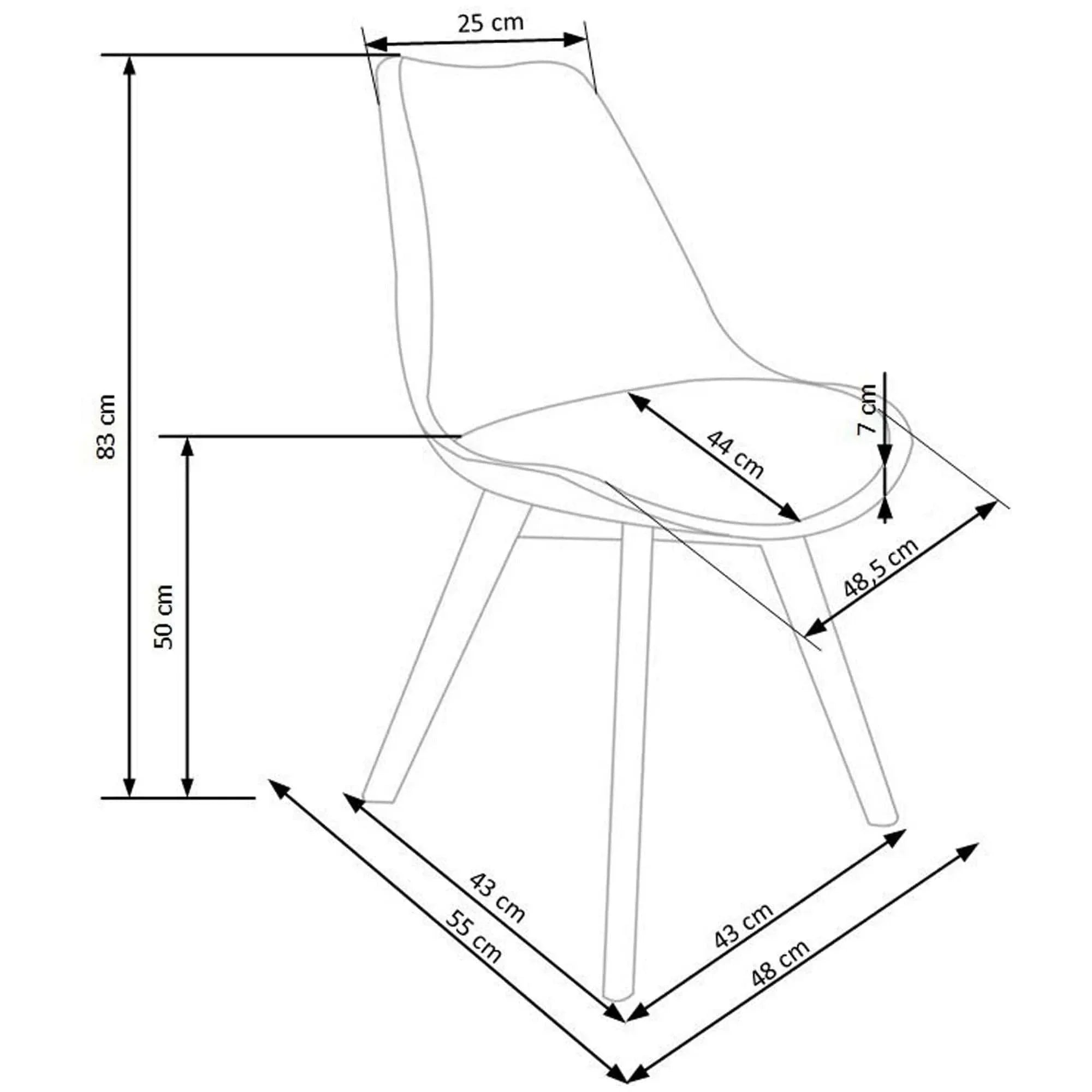 Scaun HOUSTON OCN-36439, alb/transparent