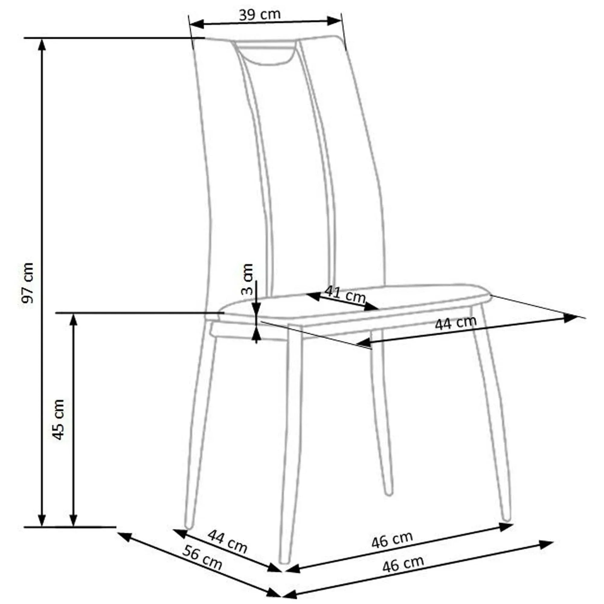 Scaun HOUSTON OCN-36453, negru/crom