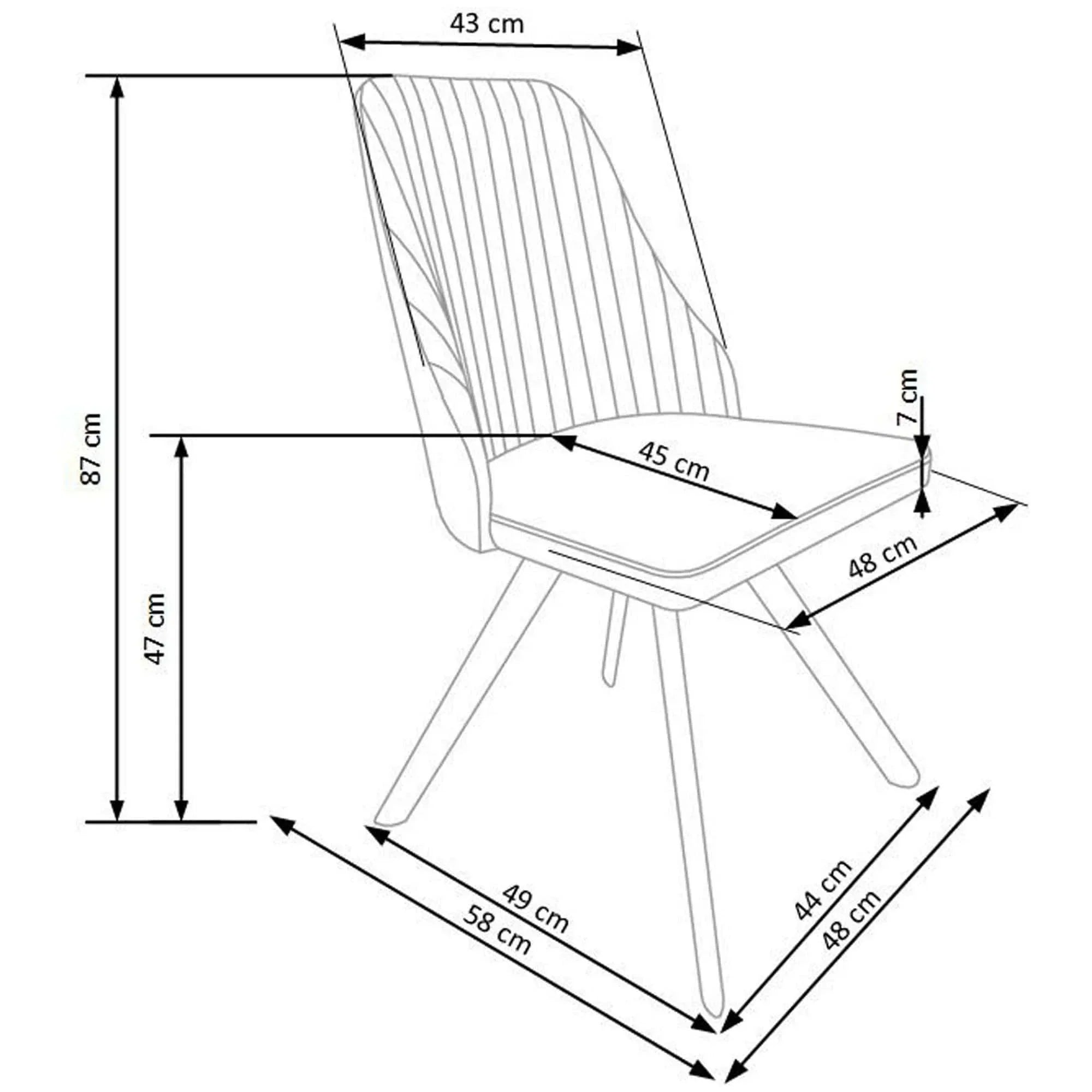 Scaun HOUSTON OCN-36611, alb/negru